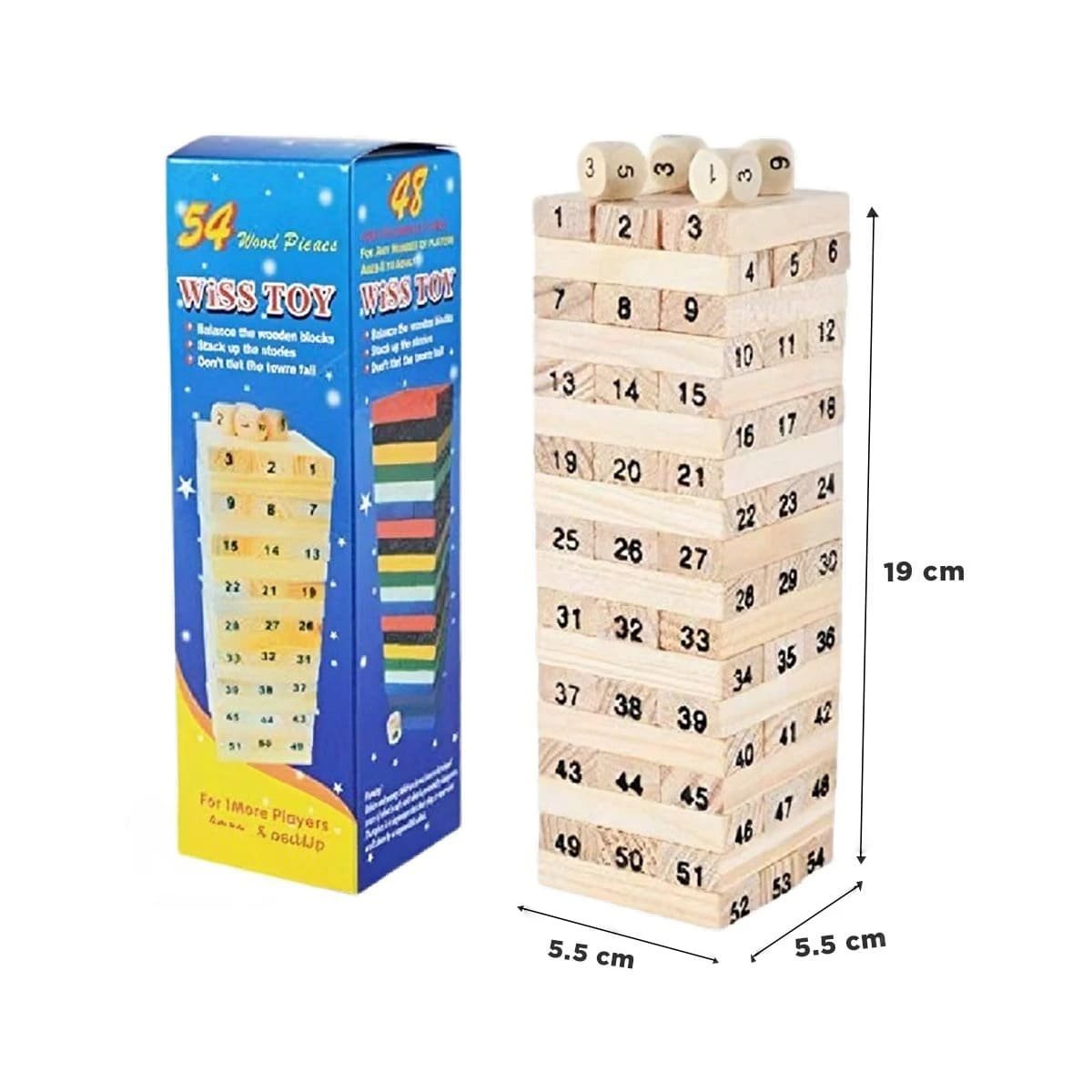 PACK12 JUEGO CLASICO DE BLOQUES DE MADERA PARA FAMILIA Y+PAPEL REGALO - 4