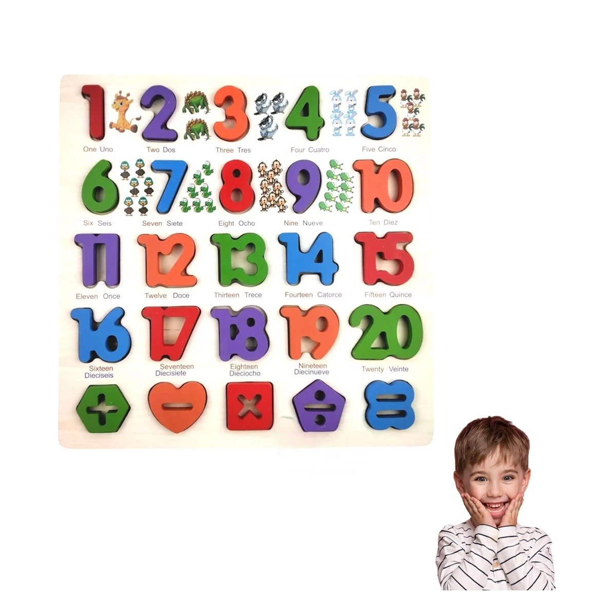 PACK4 ALTERNATIVA DIDACTICA DE MADERA CON PIEZAS ENCASJABLES PARA APRENDER Y+PAPEL REGALO - 3