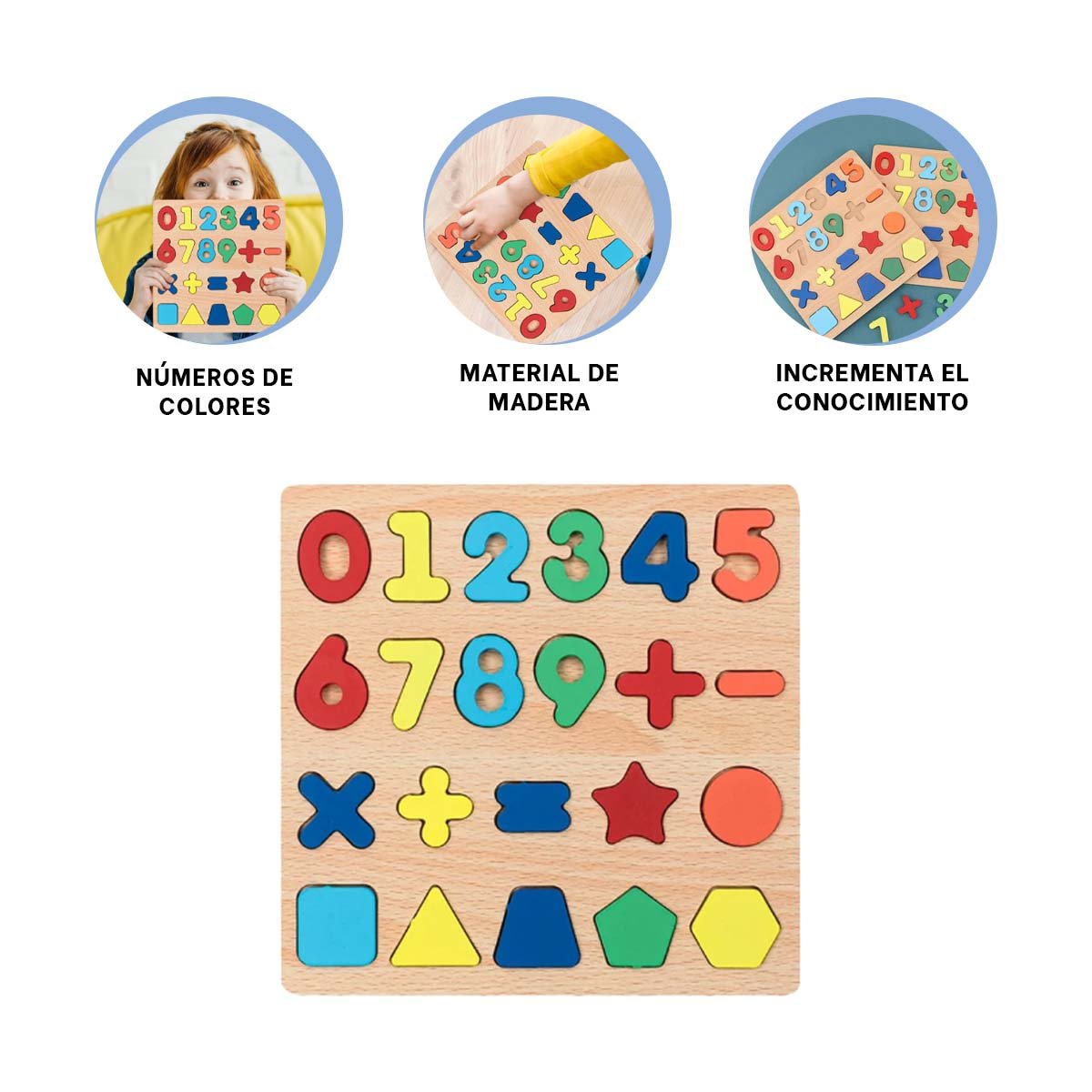 TABLERO DIDACTICO MULTICOLOR CON FONDO MADERA PARA PENSAMIENTO LOGICO - 3