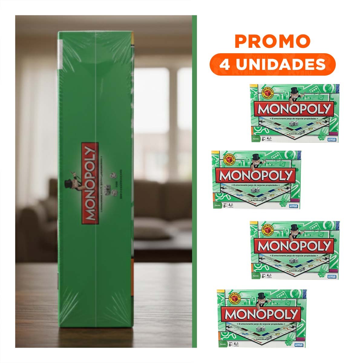 PACK4 FORMATO CLASICO DE MESA VERDE PARA HOGAR CON USO SOCIAL Y FAMILIAR Y+REGALO STICKER - 1