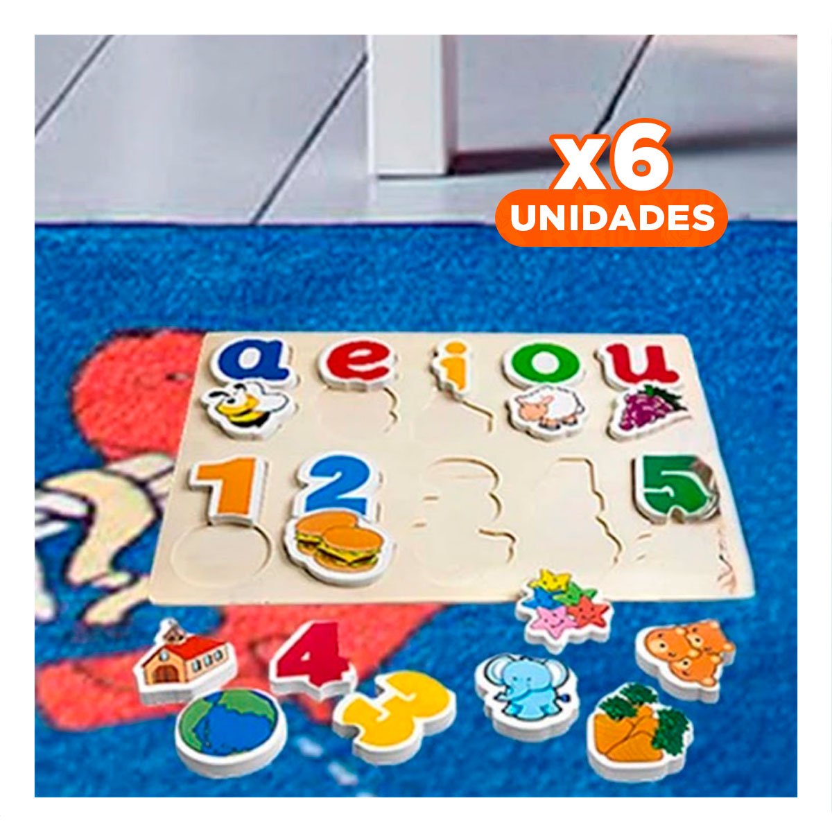 PACK6 SET CREATIVO DE ROMPECABEZAS CON NUMEROS Y FIGURAS Y+REGALO STICKER - 1
