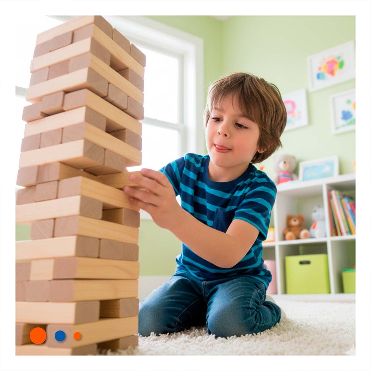 PACK4 JENGA EDUCATIVO 48 PIEZAS MADERA PARA NIÑOS DIVERTIDO Y SEGURO Y+REGALO STICKER - 5