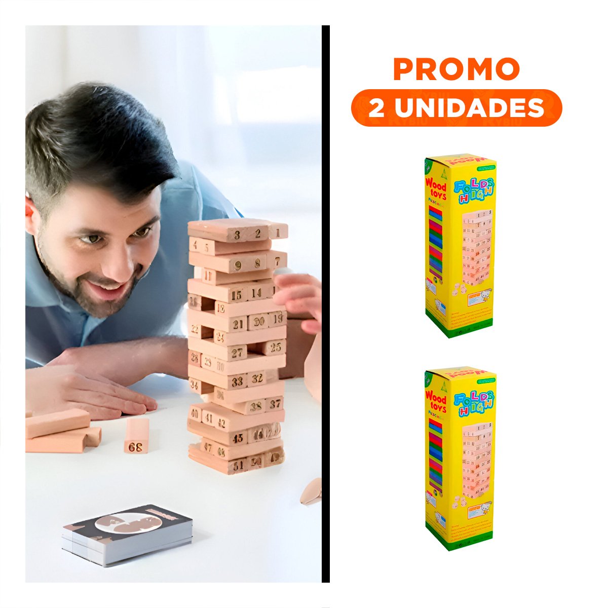 PACK2 BLOQUES DE HABILIDAD DE MADERA 48 PZAS EN CAJA AMARILLA - 1