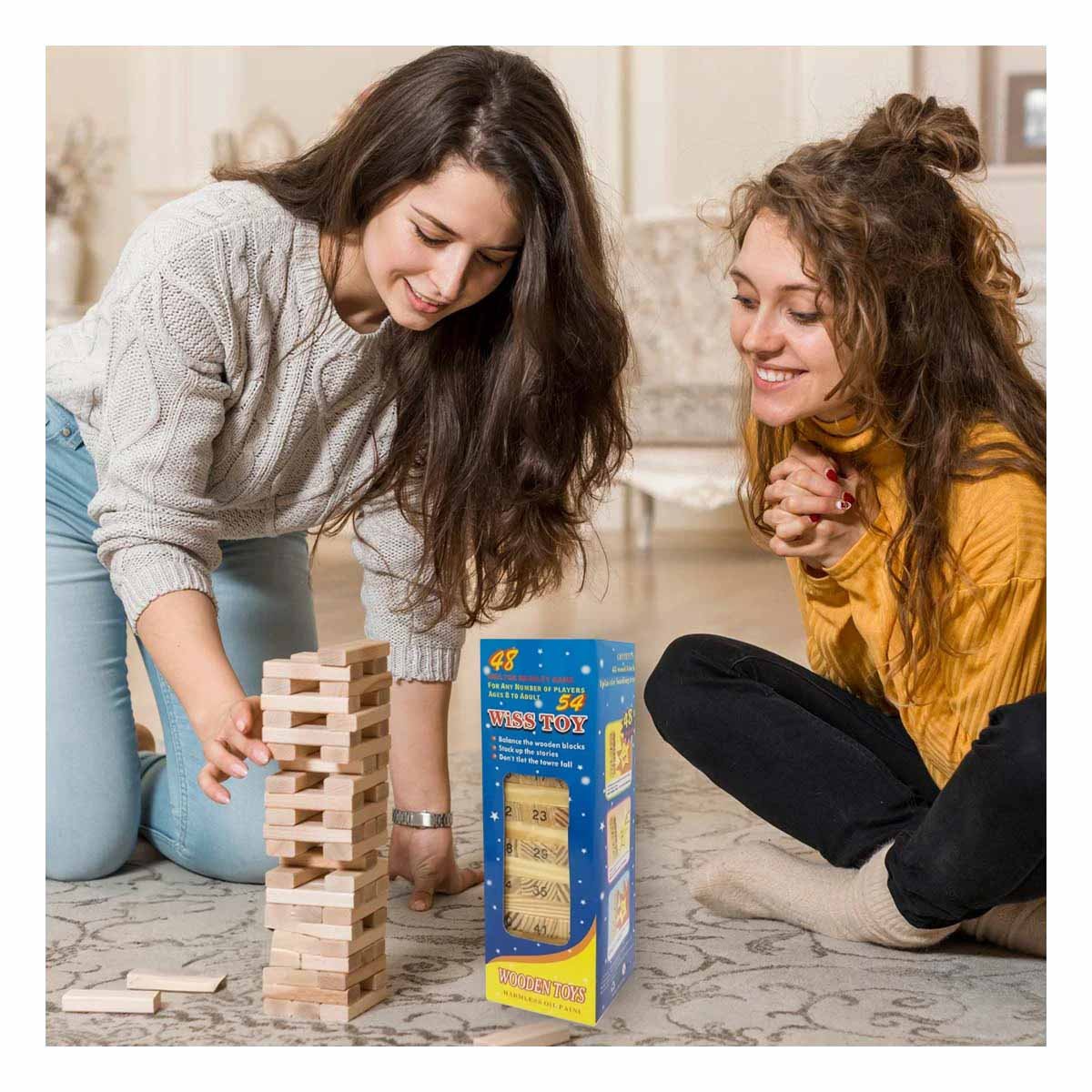 PACK6 MODELO CLASICO DE BLOQUES DE MADERA CON NUMEROS PARA JUEGOS DE MESA Y+REGALO STICKER - 5