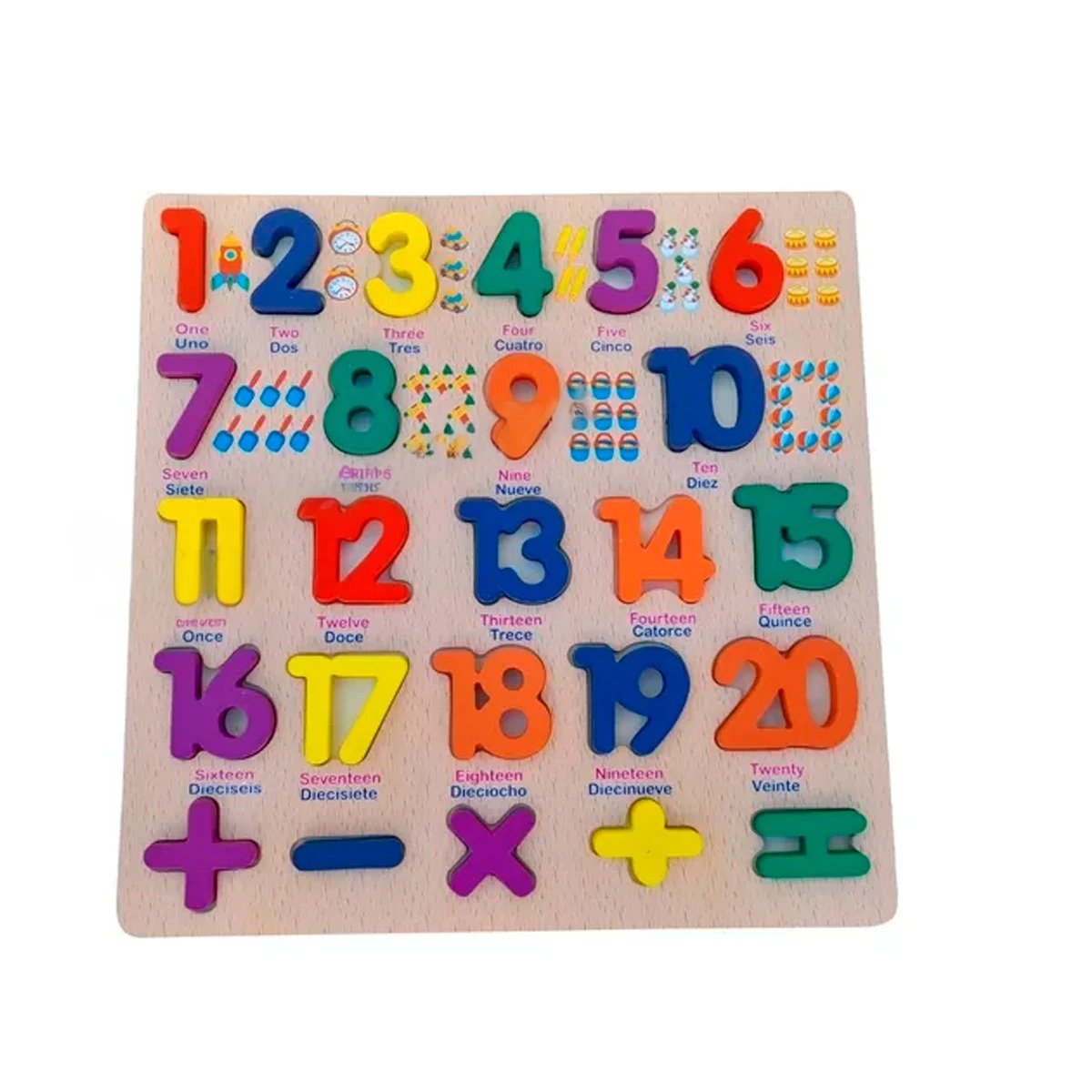 PACK6 RECURSO FORMATIVO DE MADERA CON ENCAJABLES NUMERICOS PARA DESARROLLO Y+REGALO STICKER - 2