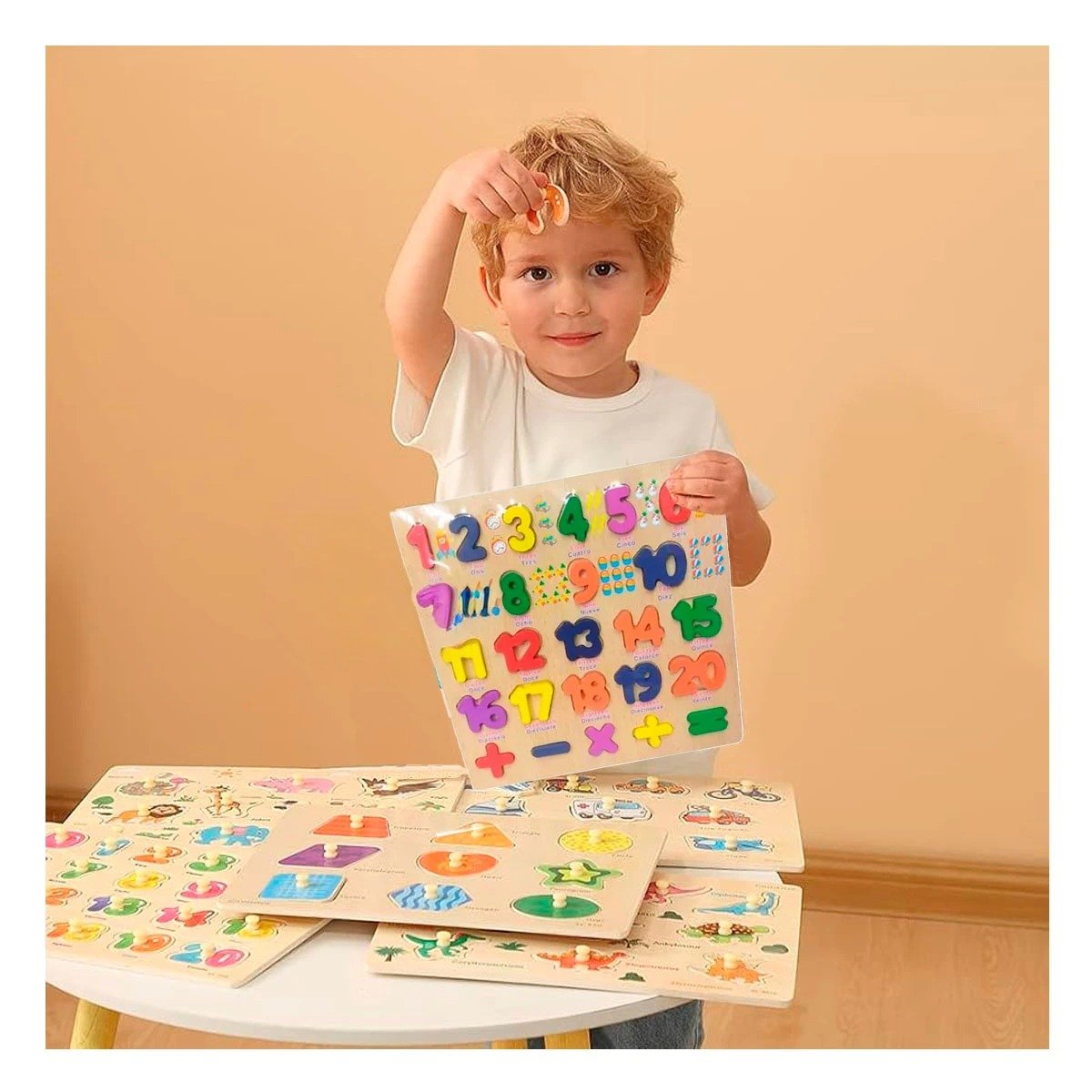 PACK6 RECURSO FORMATIVO DE MADERA CON ENCAJABLES NUMERICOS PARA DESARROLLO Y+REGALO STICKER - 3