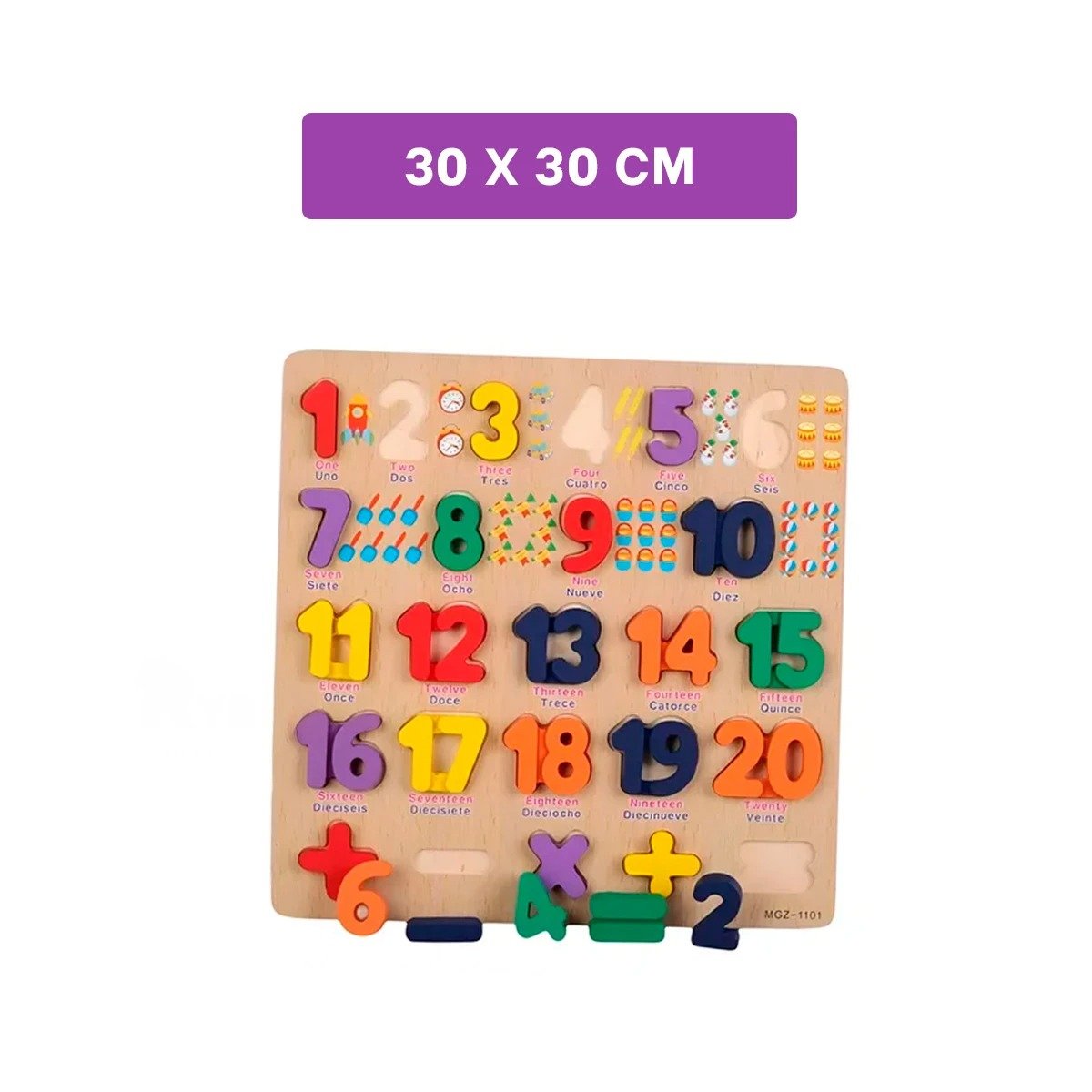PACK6 RECURSO FORMATIVO DE MADERA CON ENCAJABLES NUMERICOS PARA DESARROLLO Y+REGALO STICKER - 4