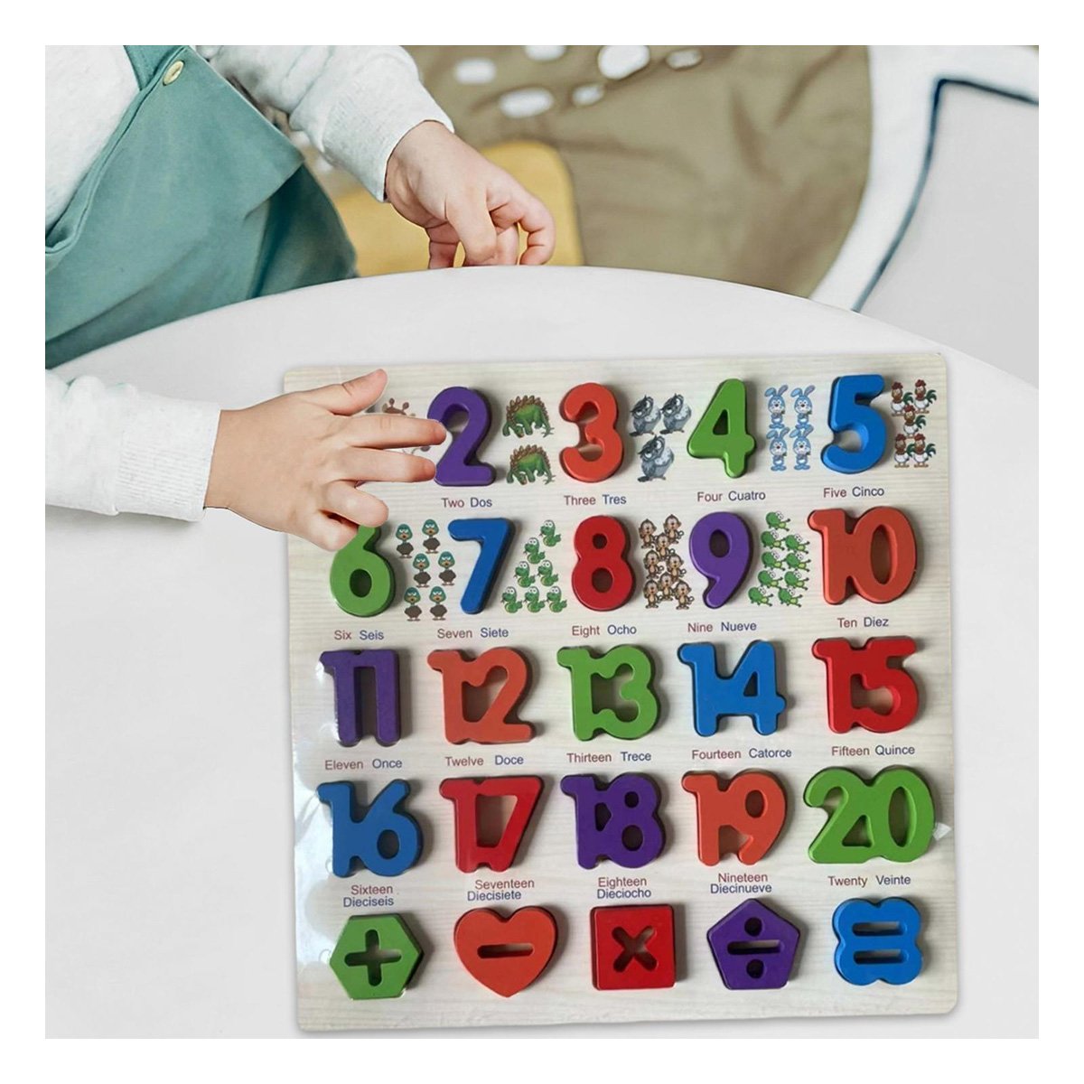 PACK12 APRENDIZAJE DIDACTICO DE MADERA CON PIEZAS ENCASJABLES PARA APRENDER Y+REGALO STICKER - 5