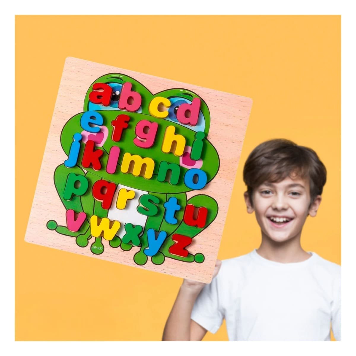 PACK2 PEDAGOGICO DIDACTICO ABECEDARIO LETRAS ENCASABLES RANA LETRAS MINUSCULAS Y+REGALO STICKER - 3