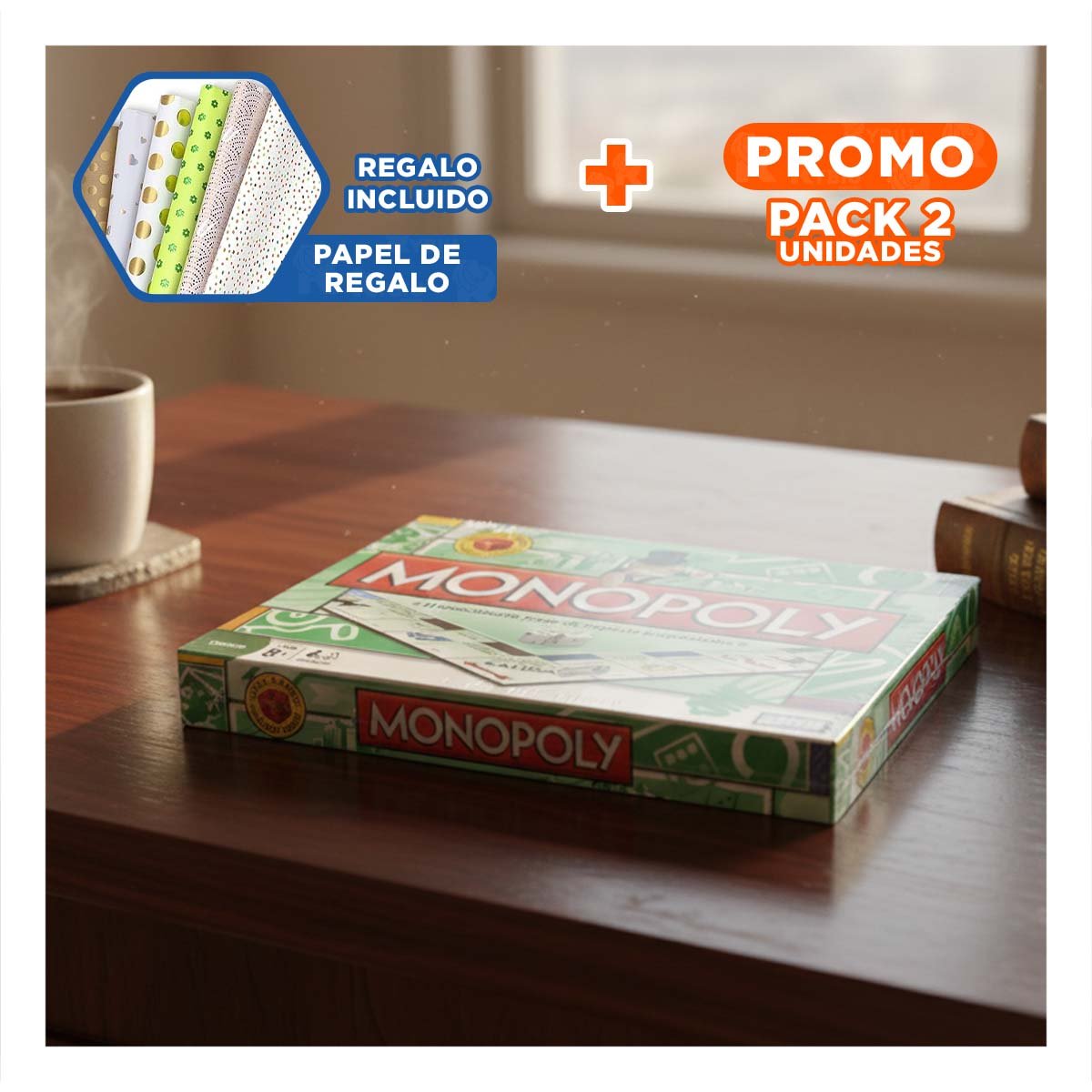 PACK2 SISTEMA DE MESA VERDE PARA HOGAR CON ESTILO TRADICIONAL Y DIVERSION Y+PAPEL REGALO - 1