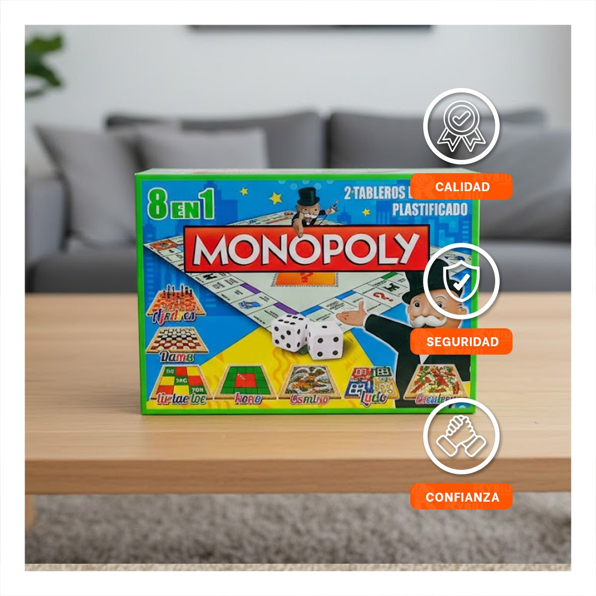 MODELO DE MESA MULTICOLOR PARA HOGAR CON DIVERSION TRADICIONAL Y REUNIONES Y+PAPEL REGALO - 3