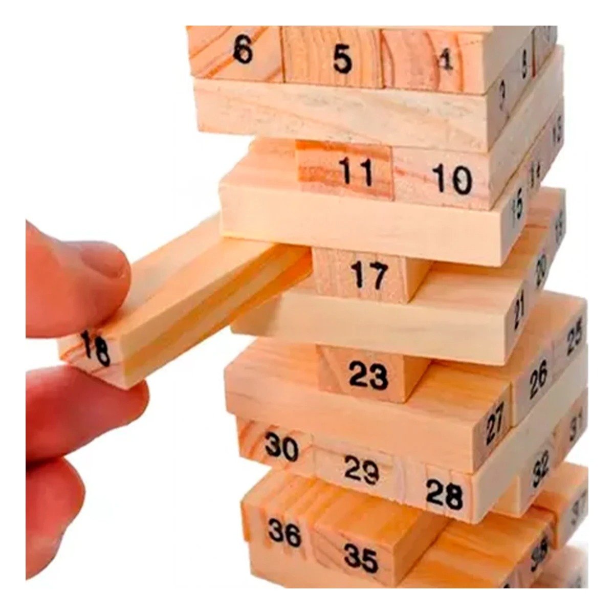 PACK6 JUEGO DE DIVERSION DE MADERA 48 PZAS EN CAJA AMARILLA Y+REGALO STICKER - 5