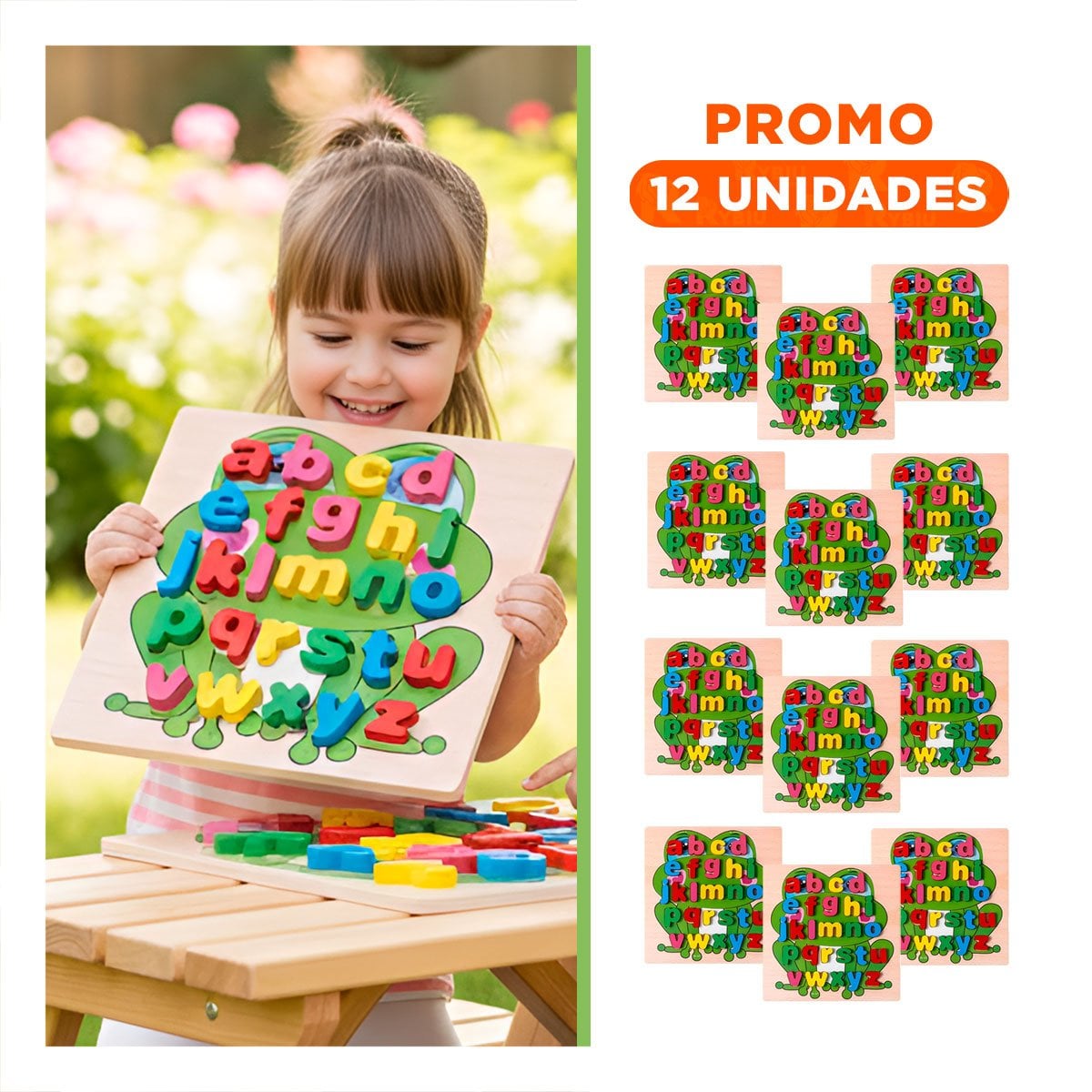 PACK12 DIDACTICA INICIAL ABECEDARIO LETRAS ENCASABLES RANA LETRAS MINUSCULAS Y+REGALO STICKER - 1