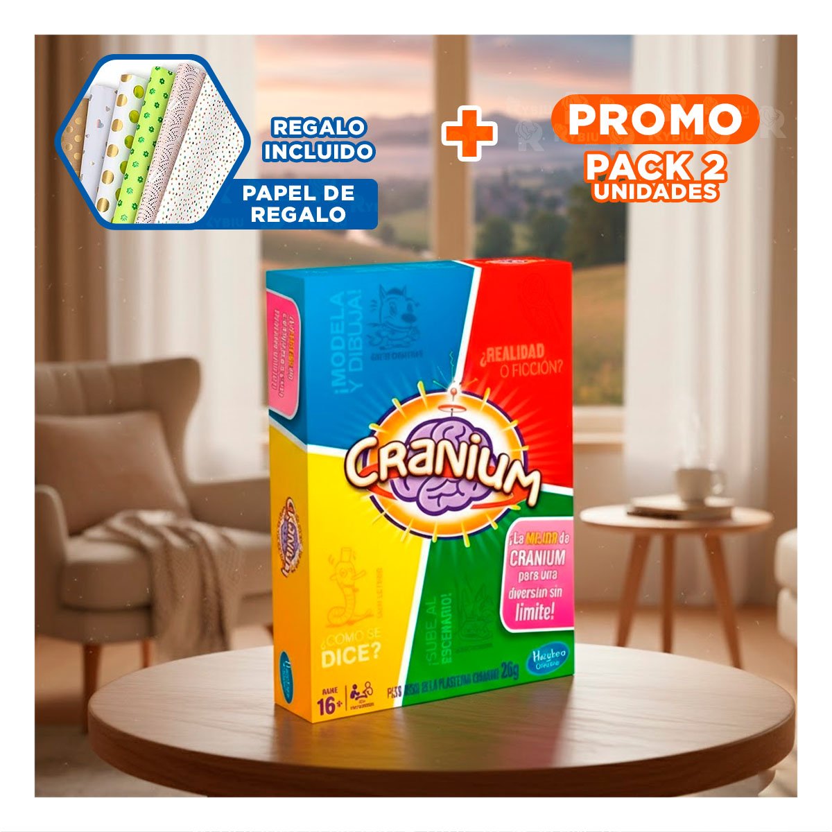PACK2 PLAN LUDICO MULTICOLOR PARA JUEGOS DE MESA EN FAMILIA Y+PAPEL REGALO - 1