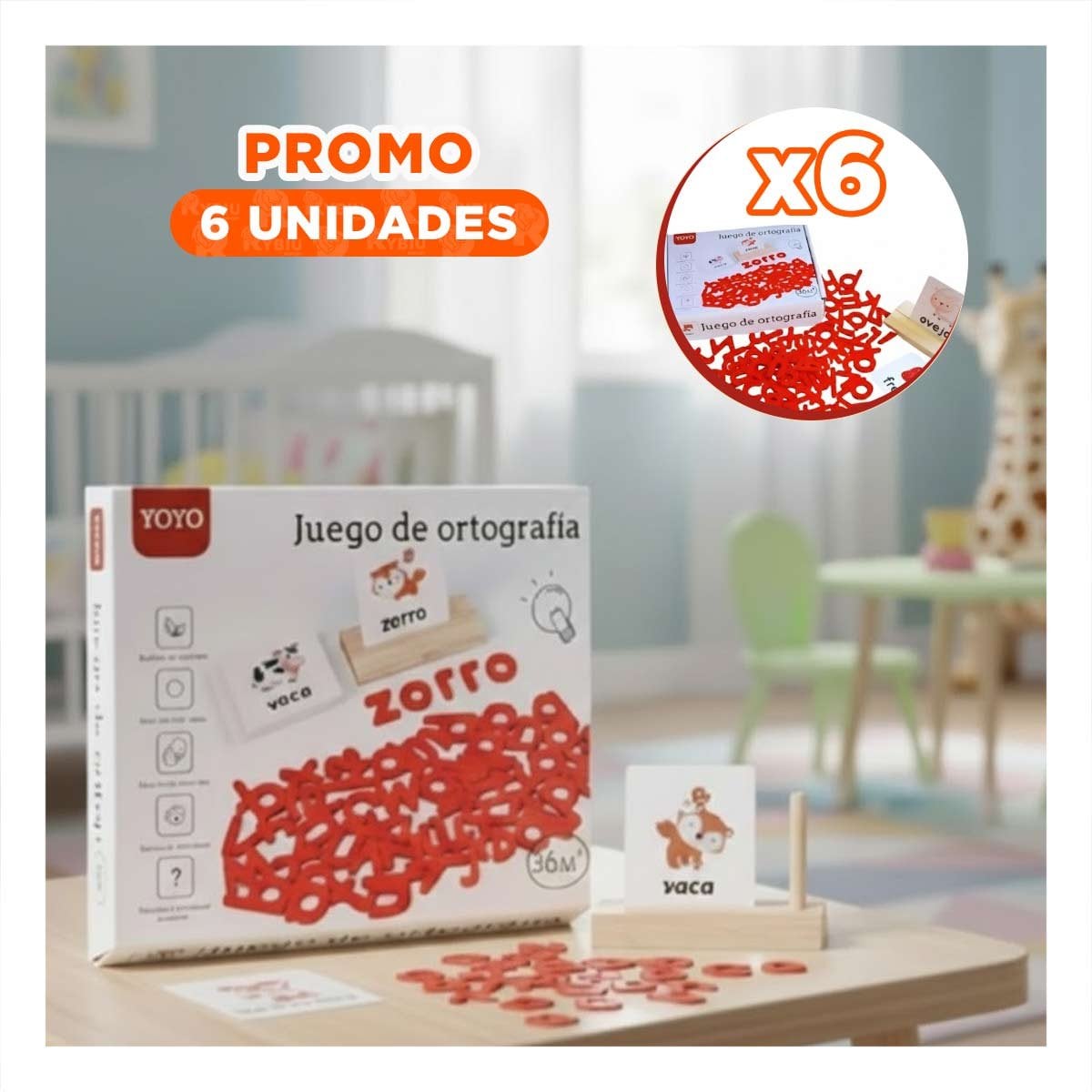 PACK6 APOYO EDUCATIVO DE ORTOGRAFIA ROJO PARA ESTUDIO EN CASA Y+REGALO STICKER - 1