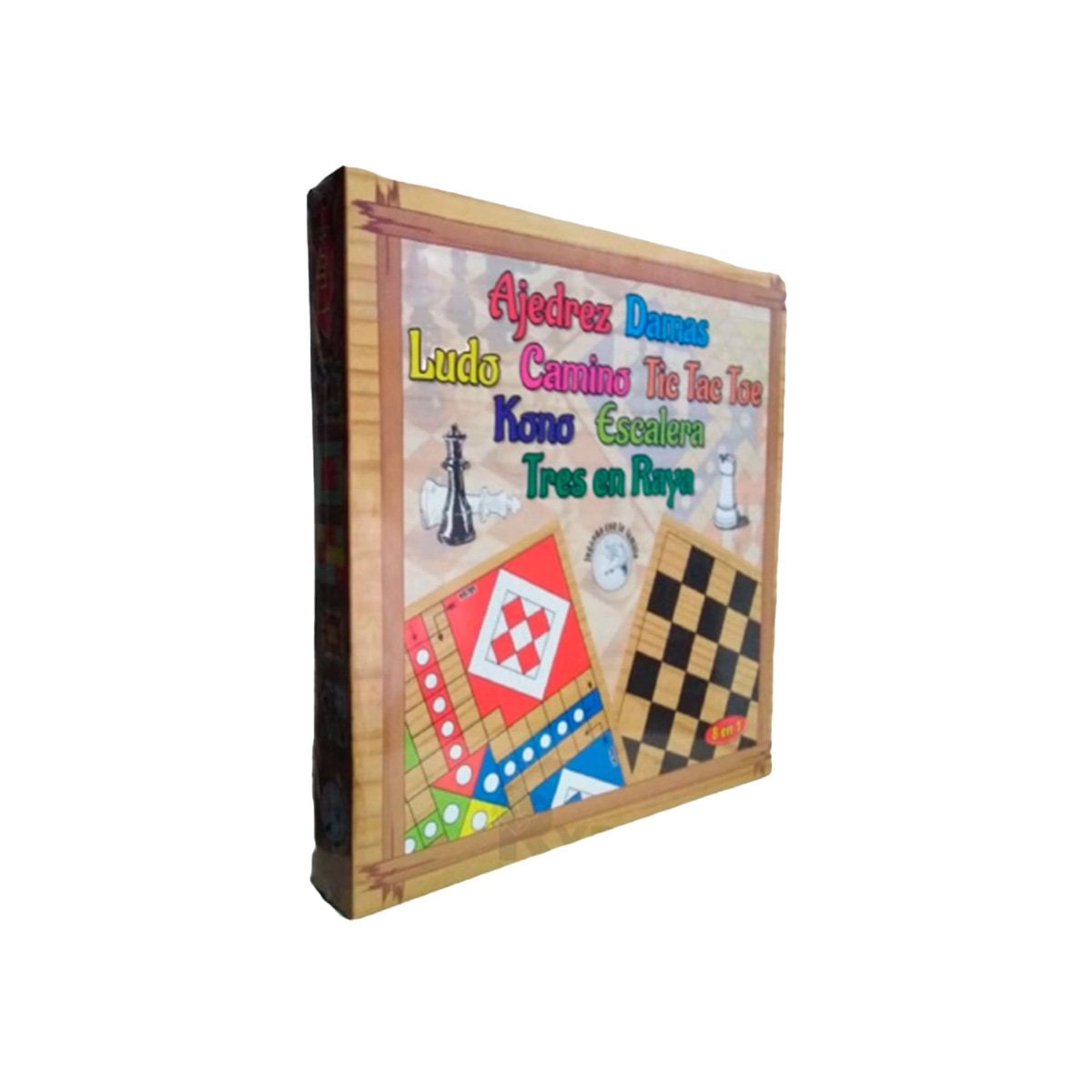 PACK6 JUEGO EDUCATIVO 8 EN 1 AJEDREZ CON OPCIONES VARIADAS PARA APRENDIZAJE Y+REGALO STICKER - 2