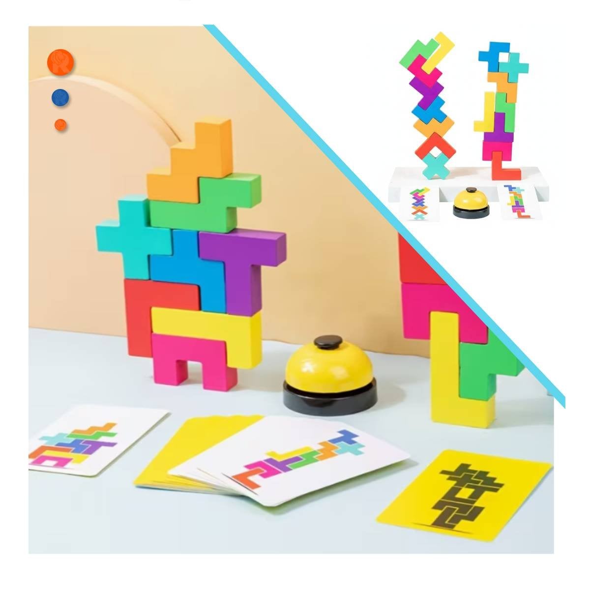 PACK6 PACK FAMILIAR TETRIS MULTICOLOR PARA JUEGO DE EQUILIBRIO Y+REGALO STICKER - 2