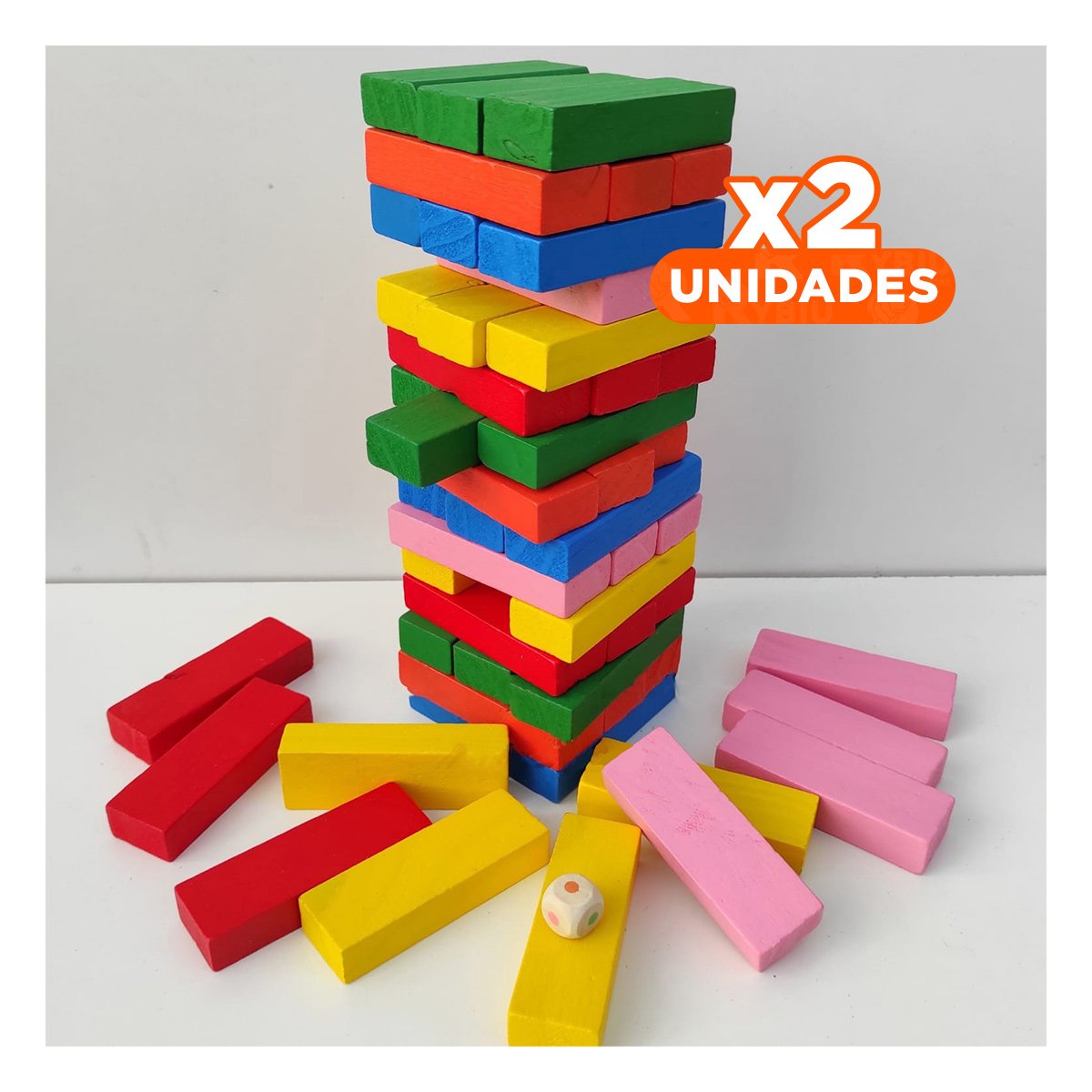 PACK2 CLASICO FAMILIAR DE MADERA MULTICOLOR PARA JUEGO DE MESA Y+REGALO STICKER - 1