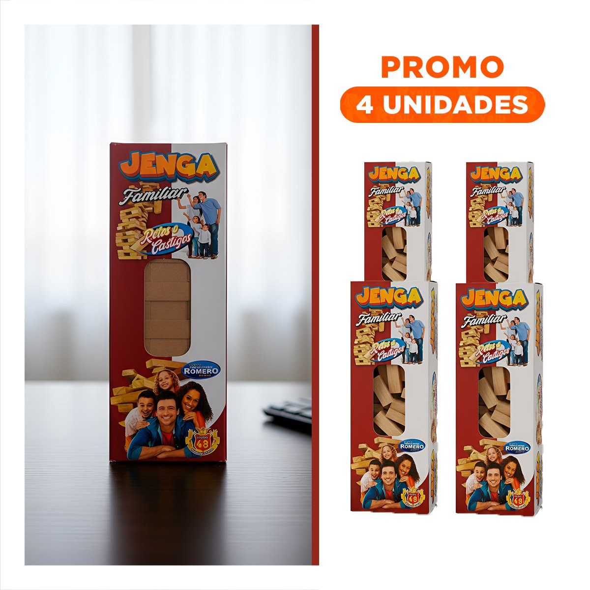 PACK4 CONSTRUCCION FAMILIAR DE APILABLES DESAFIO O CASTIGO PARA NIÑOS Y+REGALO STICKER - 1