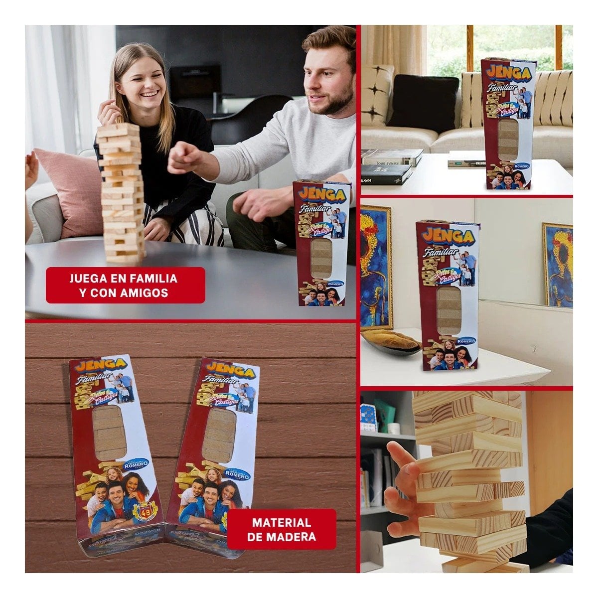 PACK4 CONSTRUCCION FAMILIAR DE APILABLES DESAFIO O CASTIGO PARA NIÑOS Y+REGALO STICKER - 2