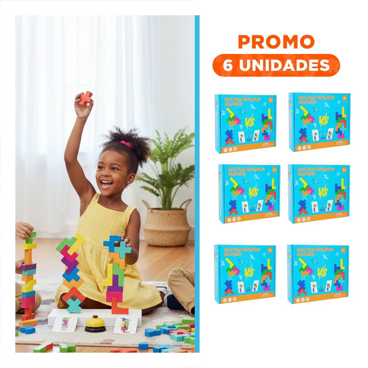 PACK6 SELECCION TETRIS MULTICOLOR PARA JUEGO FAMILIAR Y USO DIARIO - 1