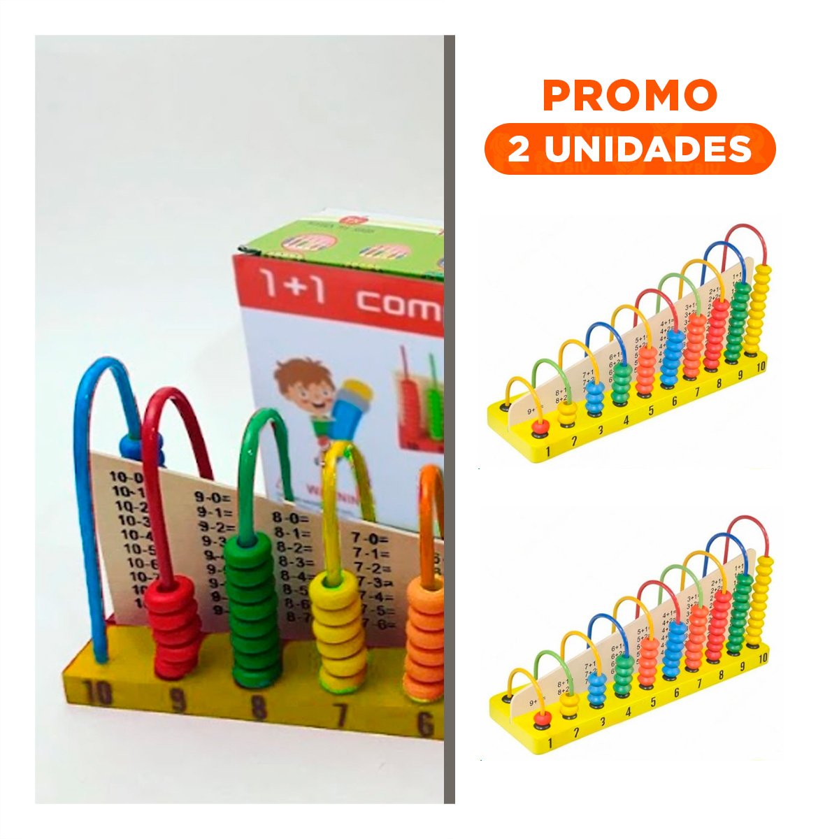 PACK2 CONTADOR EDUCATIVO DE MATEMATICA Y JUEGO DIDACTICO - 1