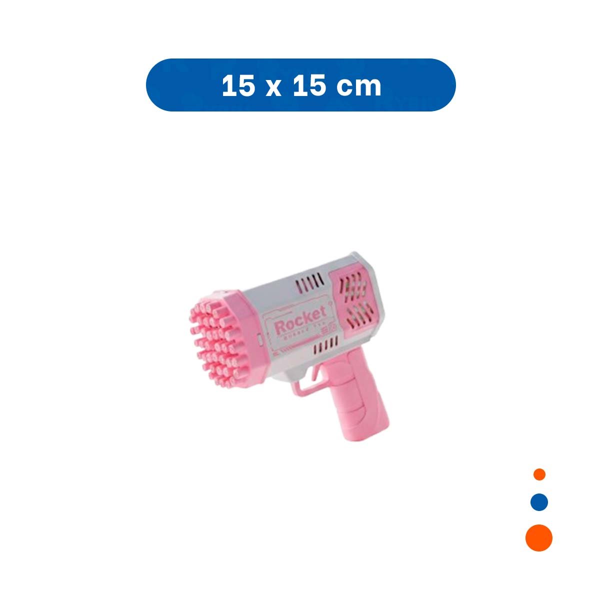 PACK2 PROYECTOR MANUAL DE BURBUJAS COHETE ROSADO Y BLANCO PARA NINOS - 4