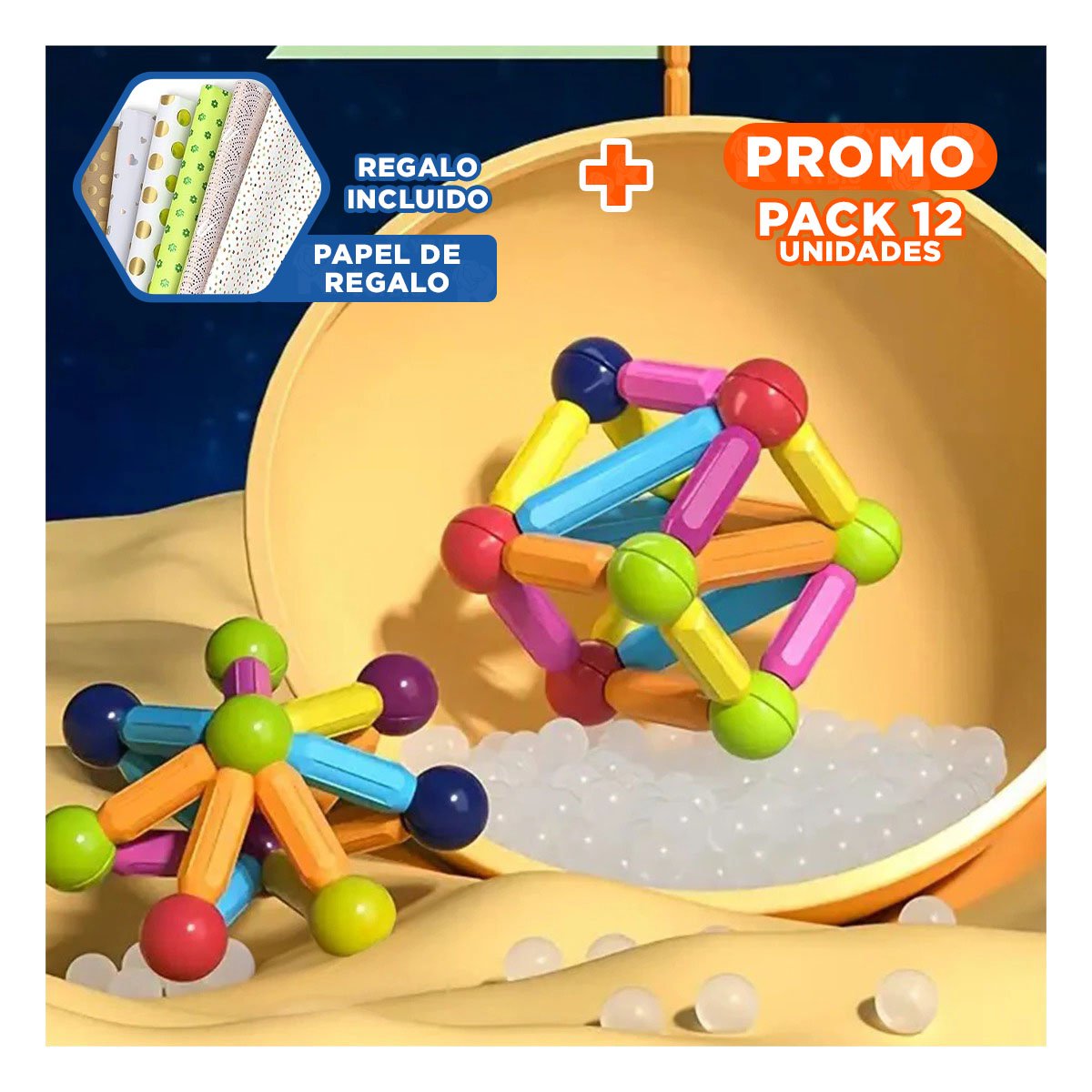 PACK12 ENFOQUE MAGNETICO EDUCATIVO PARA CASA CON PIEZAS DIDACTICAS Y+PAPEL REGALO - 1