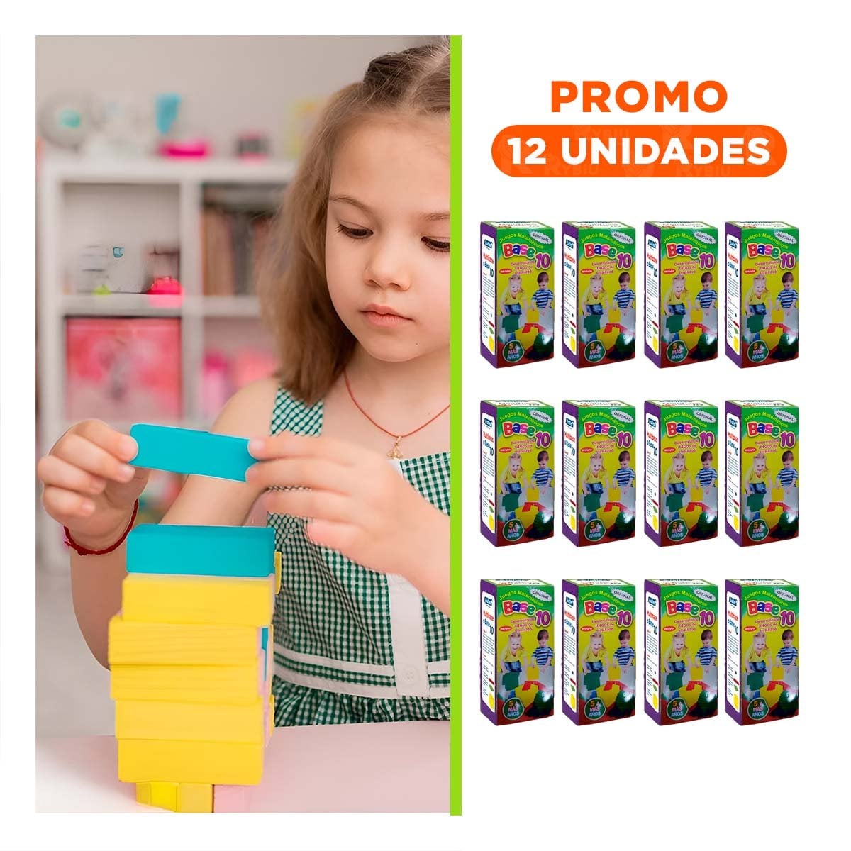 PACK12 CONJUNTO INTERACTIVO BASE 10 DIDACTICO PARA NINOS Y+REGALO STICKER - 1