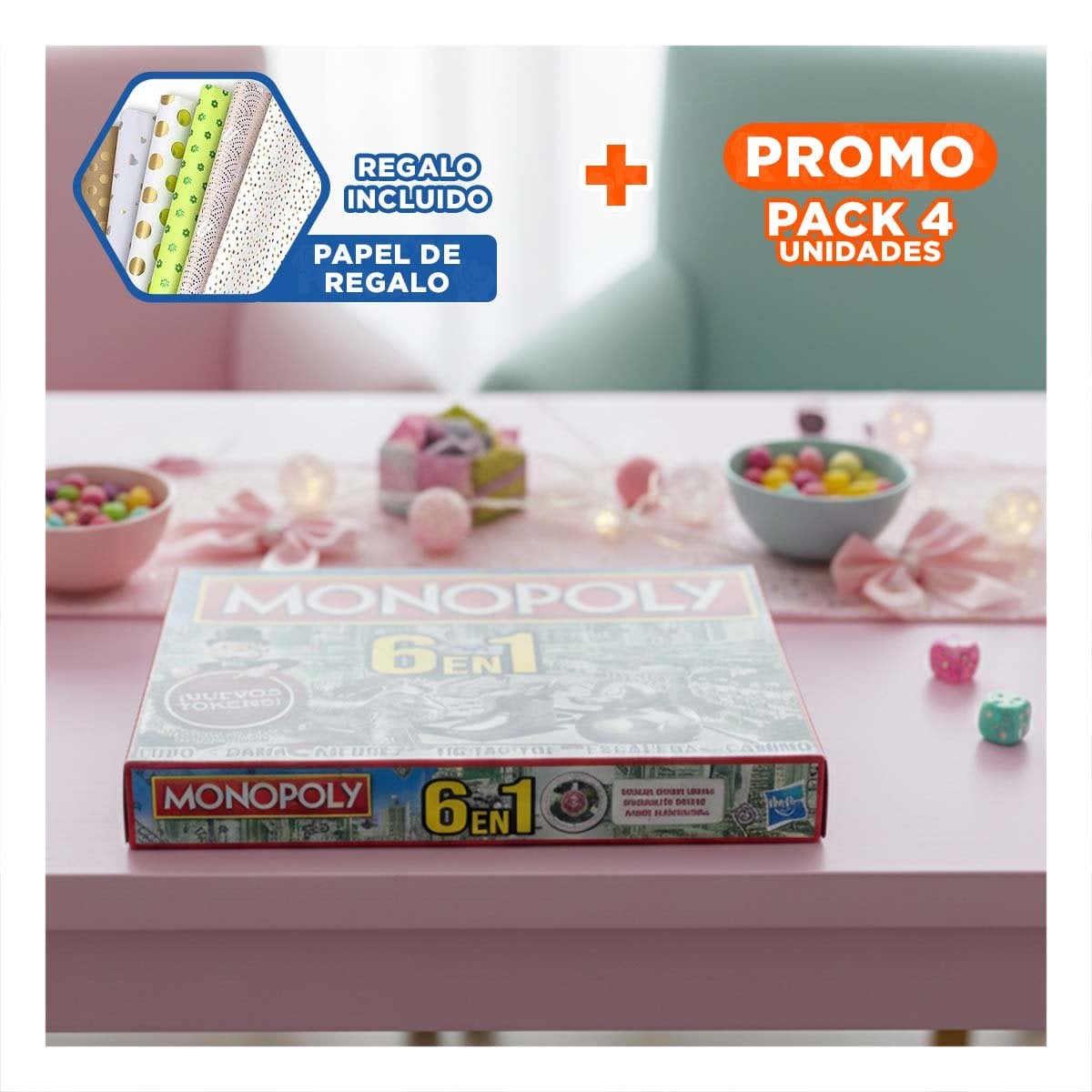 PACK4 PASATIEMPO DE MESA VERDE CLASICO PARA HOGAR Y AMBIENTES FAMILIARES Y+REGALO STICKER - 1