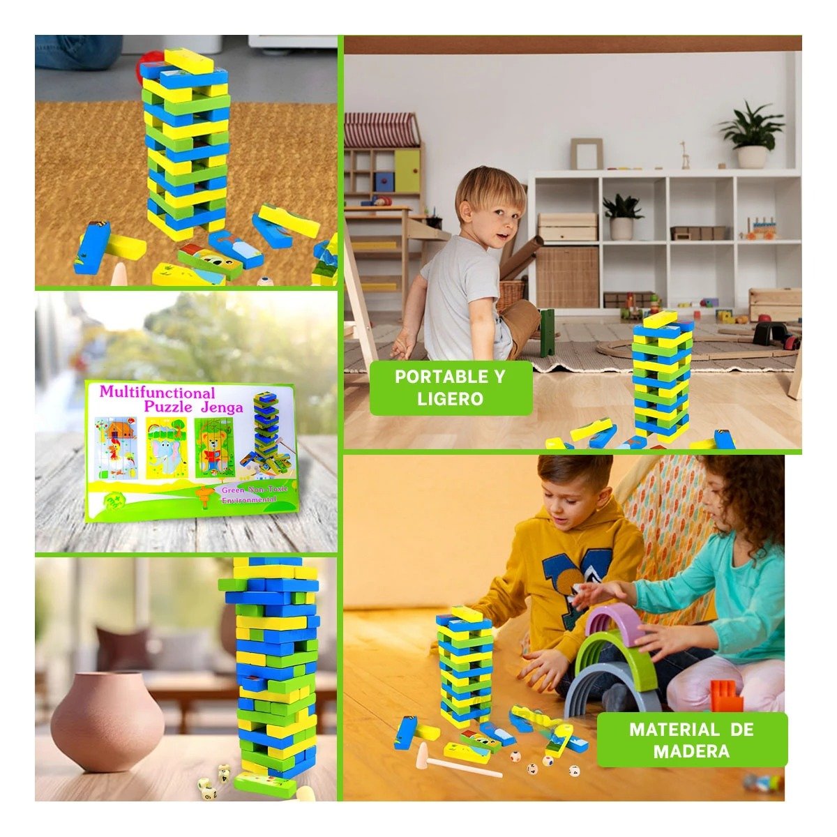 PACK12 JUEGO DE HABILIDAD MANUAL CON BLOQUES Y+PAPEL REGALO - 2
