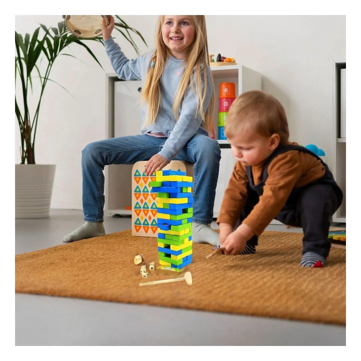 PACK12 JUEGO DE HABILIDAD MANUAL CON BLOQUES Y+PAPEL REGALO - 5