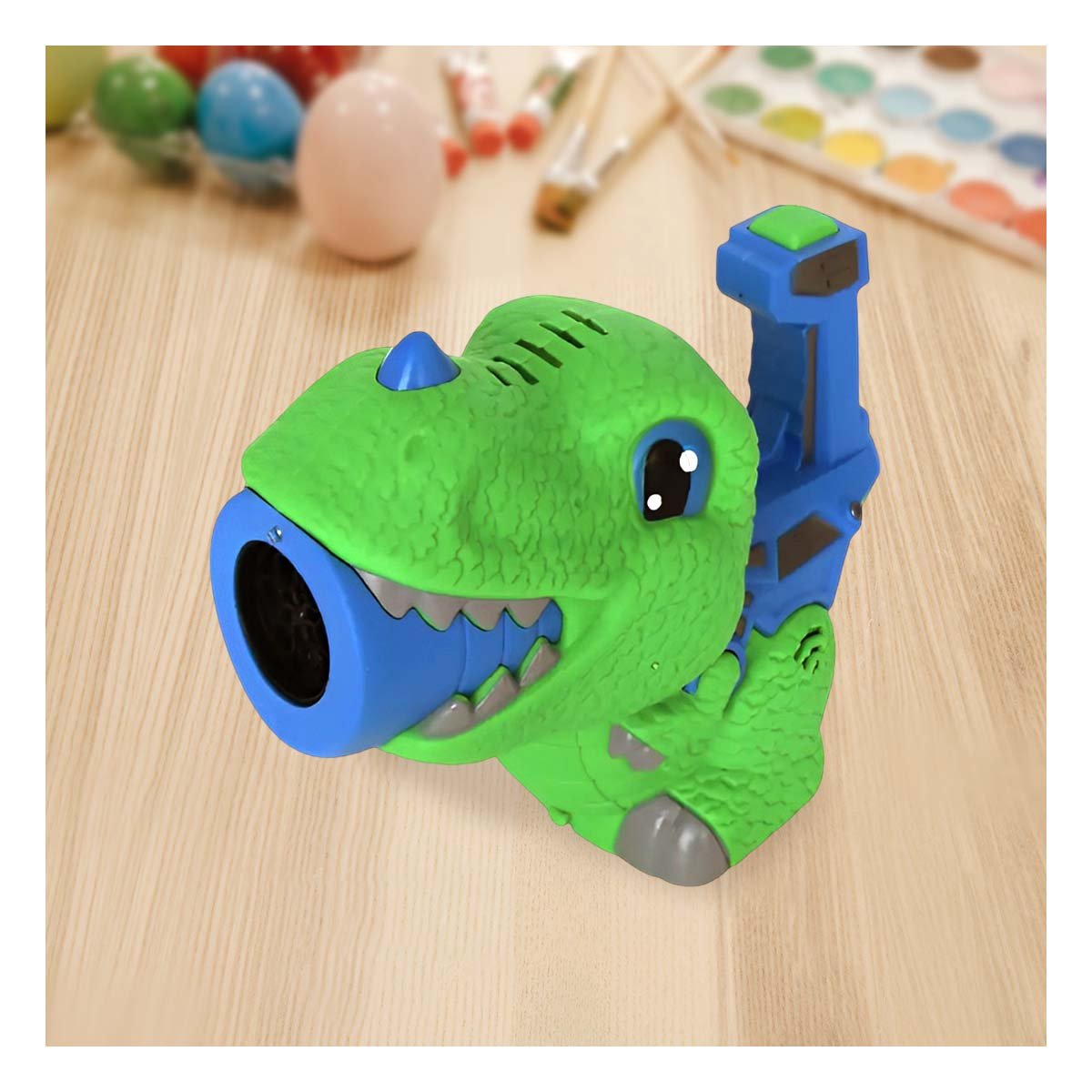 PACK6 DISPOSITIVO DE BURBUJAS CON DINOSAURIO CHICO VERDE Y AZUL PARA JUEGO Y+REGALO STICKER - 3