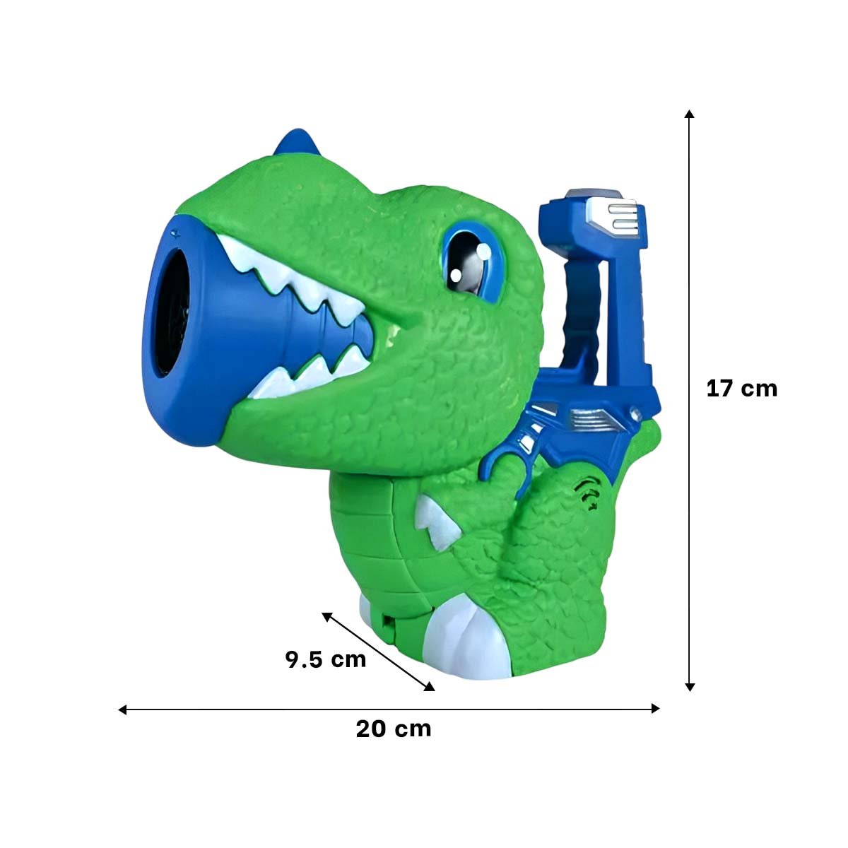 PACK6 DISPOSITIVO DE BURBUJAS CON DINOSAURIO CHICO VERDE Y AZUL PARA JUEGO Y+REGALO STICKER - 4
