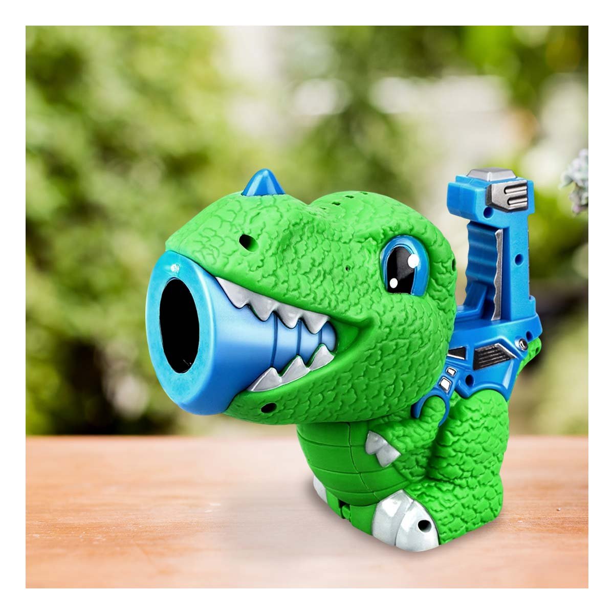 PACK6 DISPOSITIVO DE BURBUJAS CON DINOSAURIO CHICO VERDE Y AZUL PARA JUEGO Y+REGALO STICKER - 5