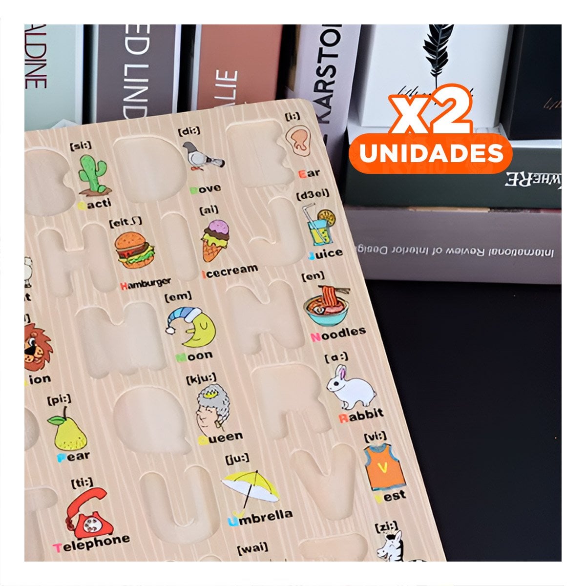 PACK2 COLECCION EDUCATIVA DE ABECEDARIO EN MADERA CON LETRAS MAYUSCULAS Y+REGALO STICKER - 1