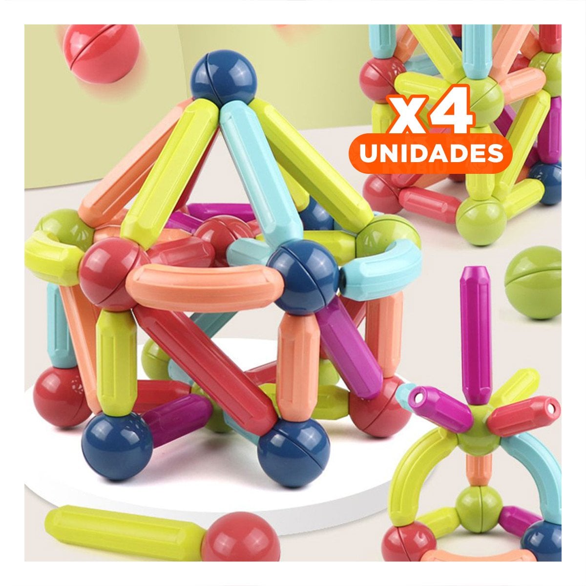 PACK4 KIT MAGNETICO CREATIVO CON PIEZAS EDUCATIVAS PARA JUEGOS DE IMAGINACION - 1