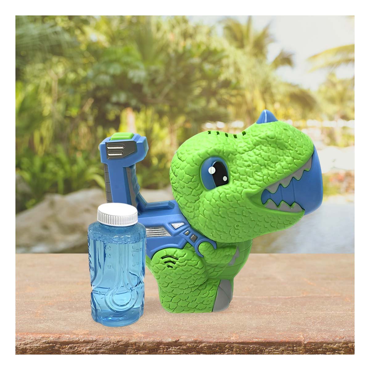 PACK12 DISPOSITIVO DE BURBUJAS DINOSAURIO CHICO VERDE Y AZUL PARA JUEGO DIARIO Y+REGALO STICKER - 3