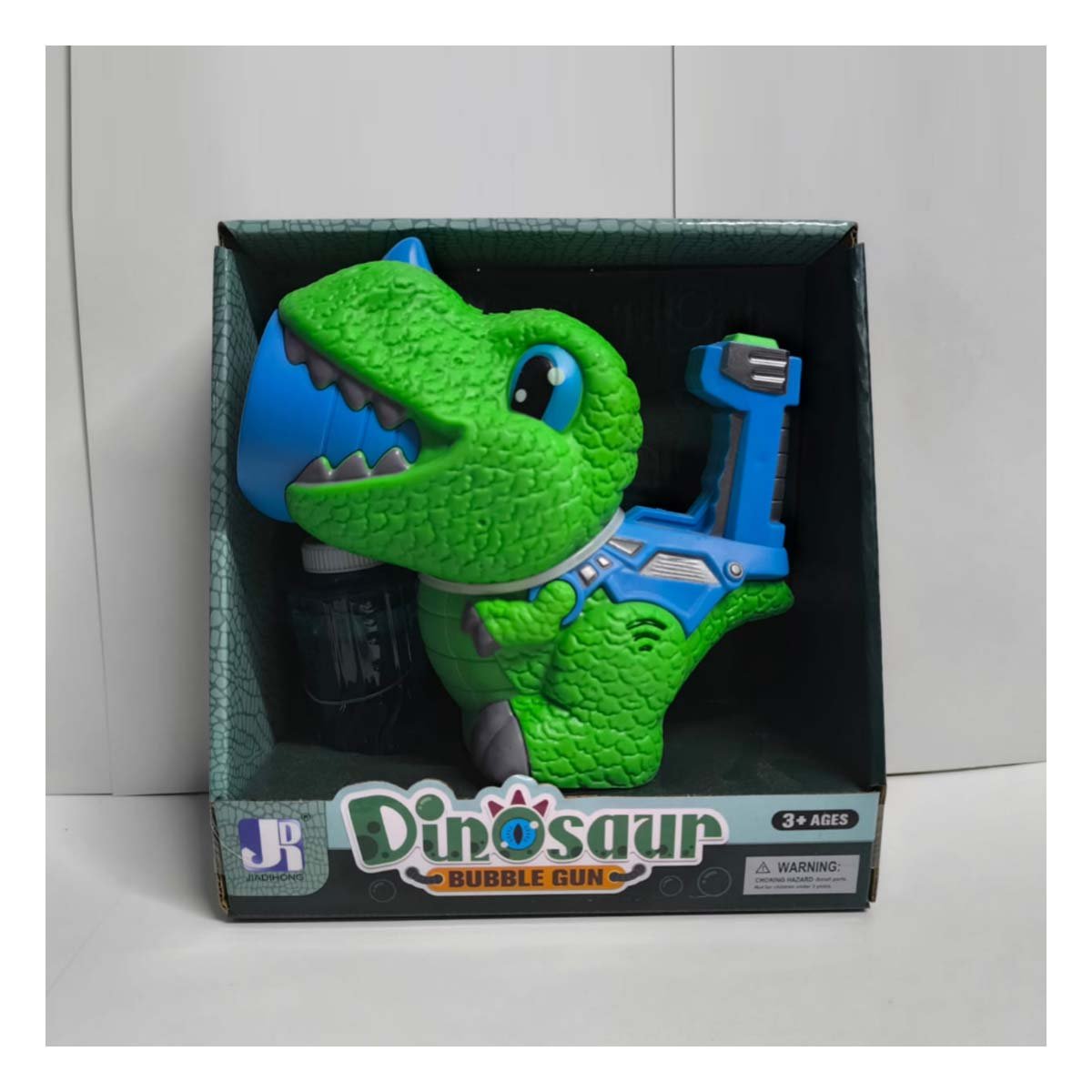 PACK12 DISPOSITIVO DE BURBUJAS DINOSAURIO CHICO VERDE Y AZUL PARA JUEGO DIARIO Y+REGALO STICKER - 5