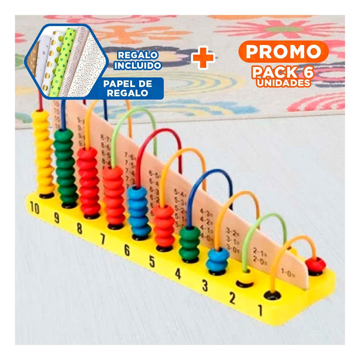 PACK6 JUEGO DIDACTICO DE MATEMATICA Y ENSAMBLE CREATIVO Y+PAPEL REGALO - 1