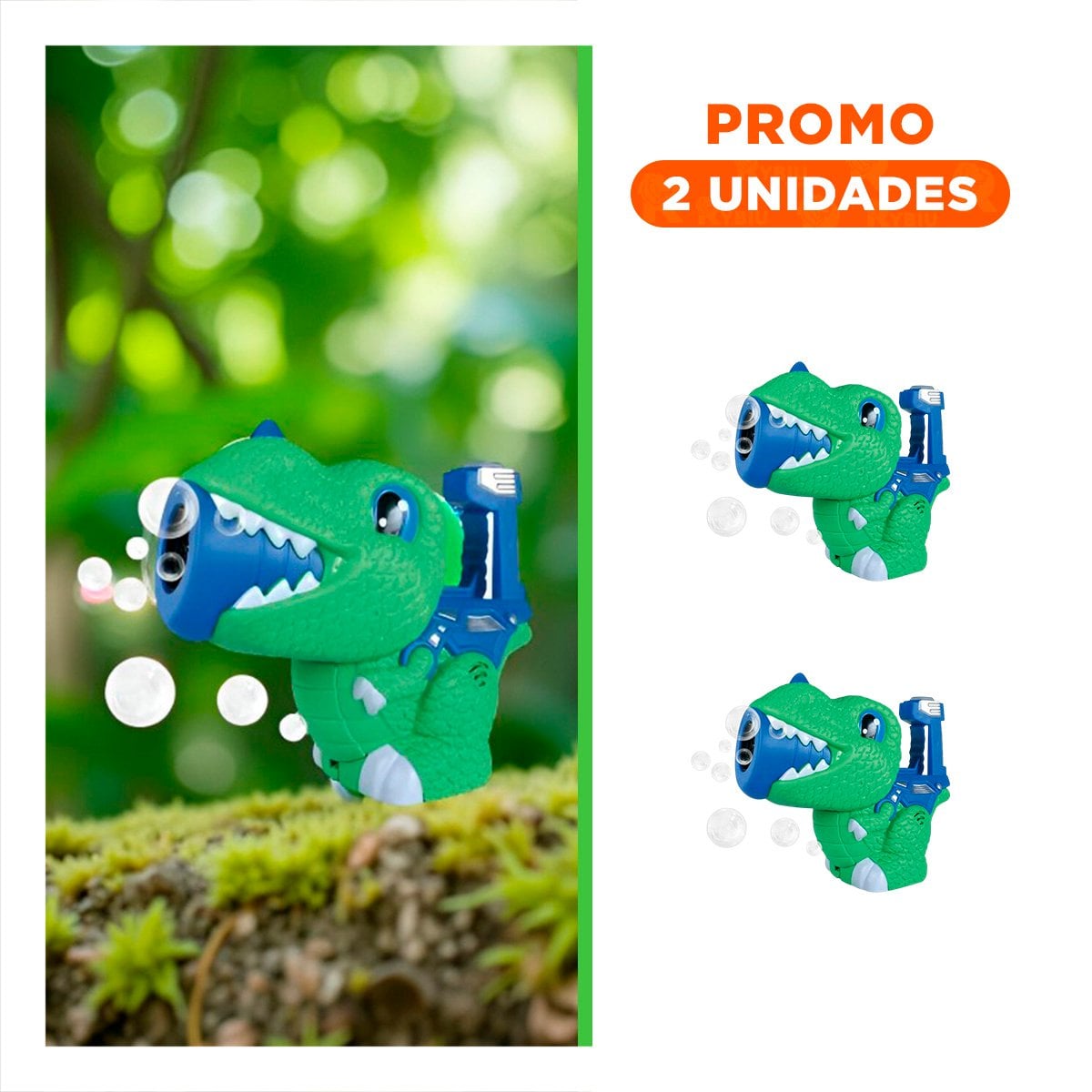 PACK2 SET RECREATIVO DE BURBUJAS CON DINOSAURIO CHICO PARA DIVERSION - 1