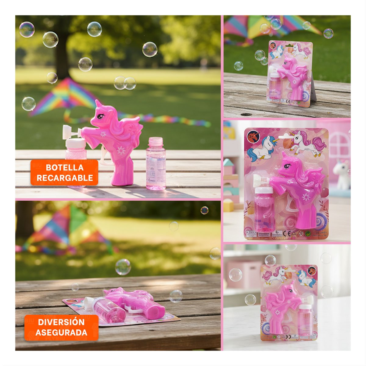 SET DE BURBUJAS CON UNICORNIO PARA DIVERSION EN CASA Y PATIO Y+POST IT - 5