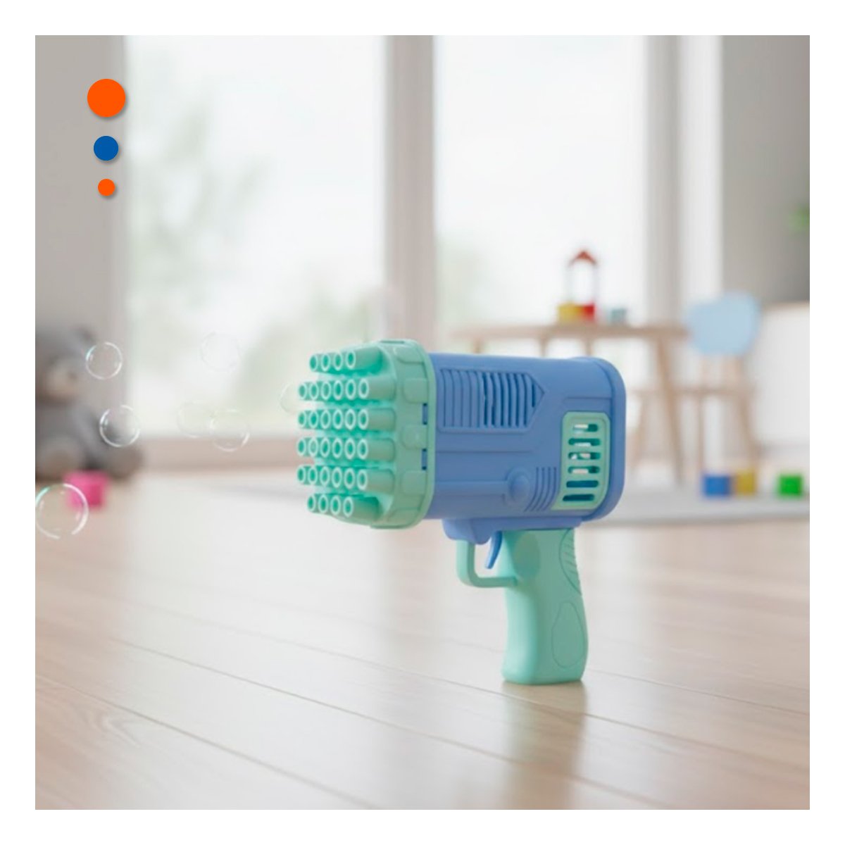 PACK12 SOPLADOR DE BURBUJAS COHETE CELESTE PARA ACTIVIDADES RECREATIVAS Y+REGALO STICKER - 3