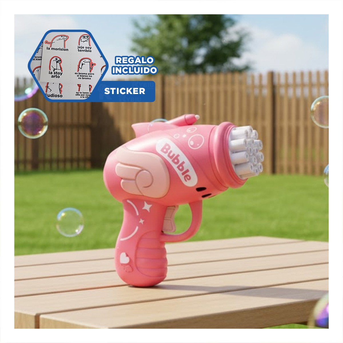 JUGUETE INFANTIL DE BURBUJAS PARA ACTIVIDADES RECREATIVAS Y+REGALO STICKER - 1