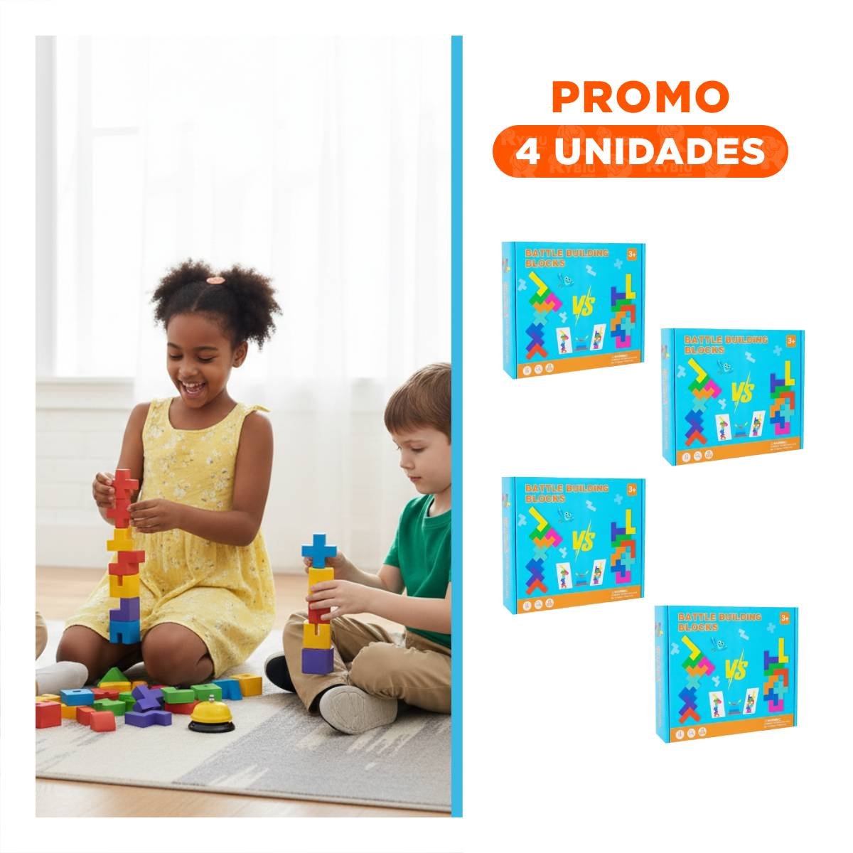 PACK4 PRESENTACION TETRIS MULTICOLOR PARA JUEGO DE MESA COMPLETO Y+REGALO STICKER - 1