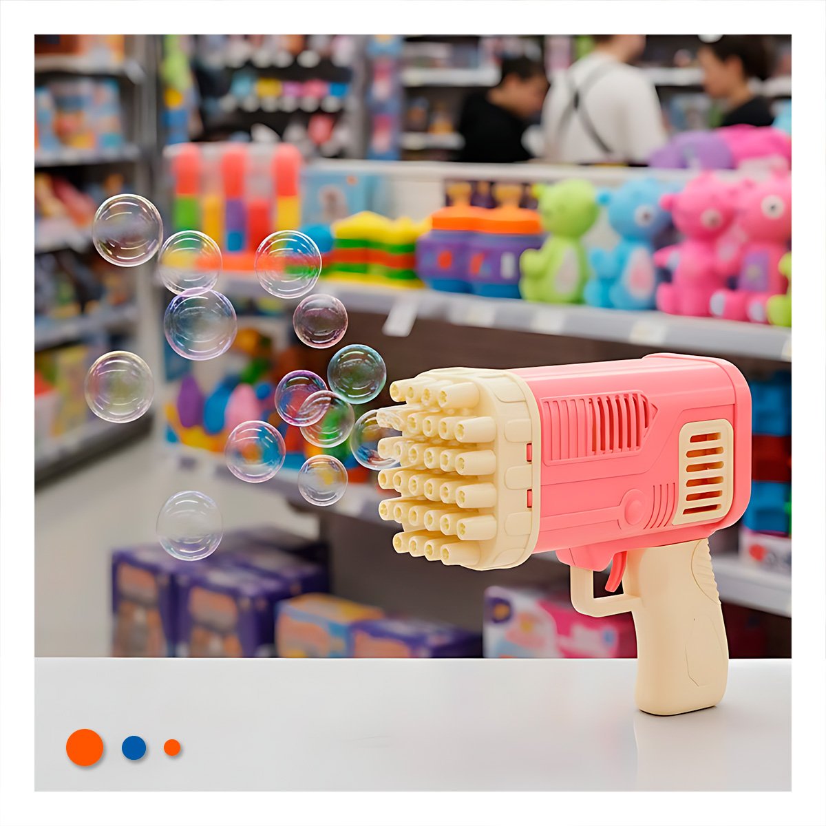 GENERADOR DE BURBUJAS TIPO COHETE ROSADO PARA ACTIVIDADES RECREATIVAS EN CASA Y+REGALO STICKER - 2