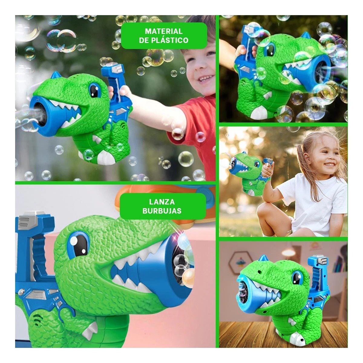 SET DE BURBUJAS CON DINOSAURIO CHICO PARA JUEGOS AL AIRE LIBRE Y+POST IT - 5