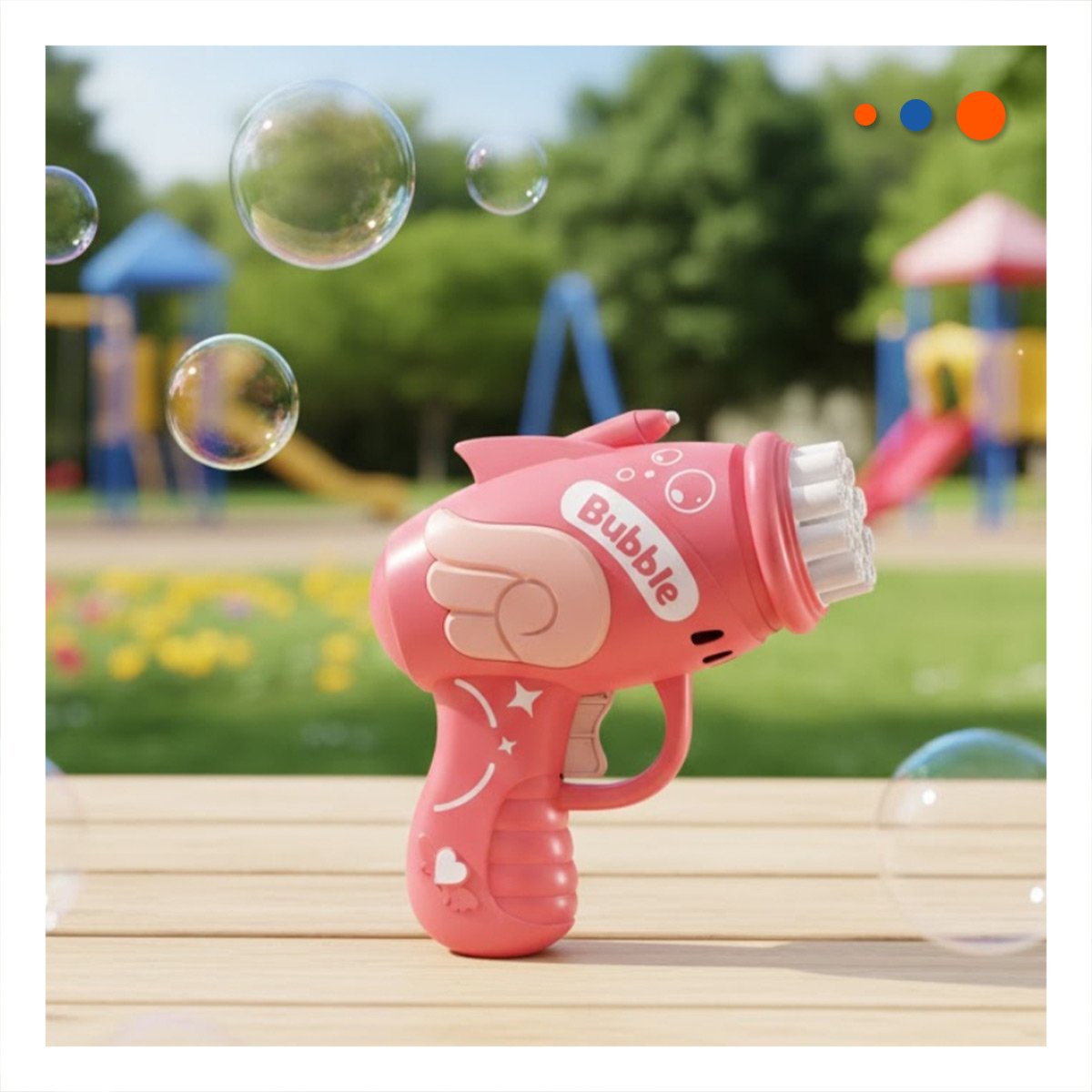 PACK6 SOPLADOR DE BURBUJAS INFANTIL CON ALITAS ROSADO Y+REGALO STICKER - 5