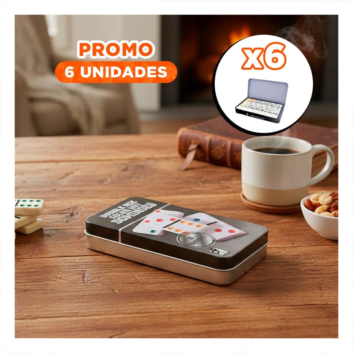 PACK6 CONEXION DOMINO TRADICIONAL NEGRO PARA JUEGOS SOCIALES Y+REGALO STICKER - 1