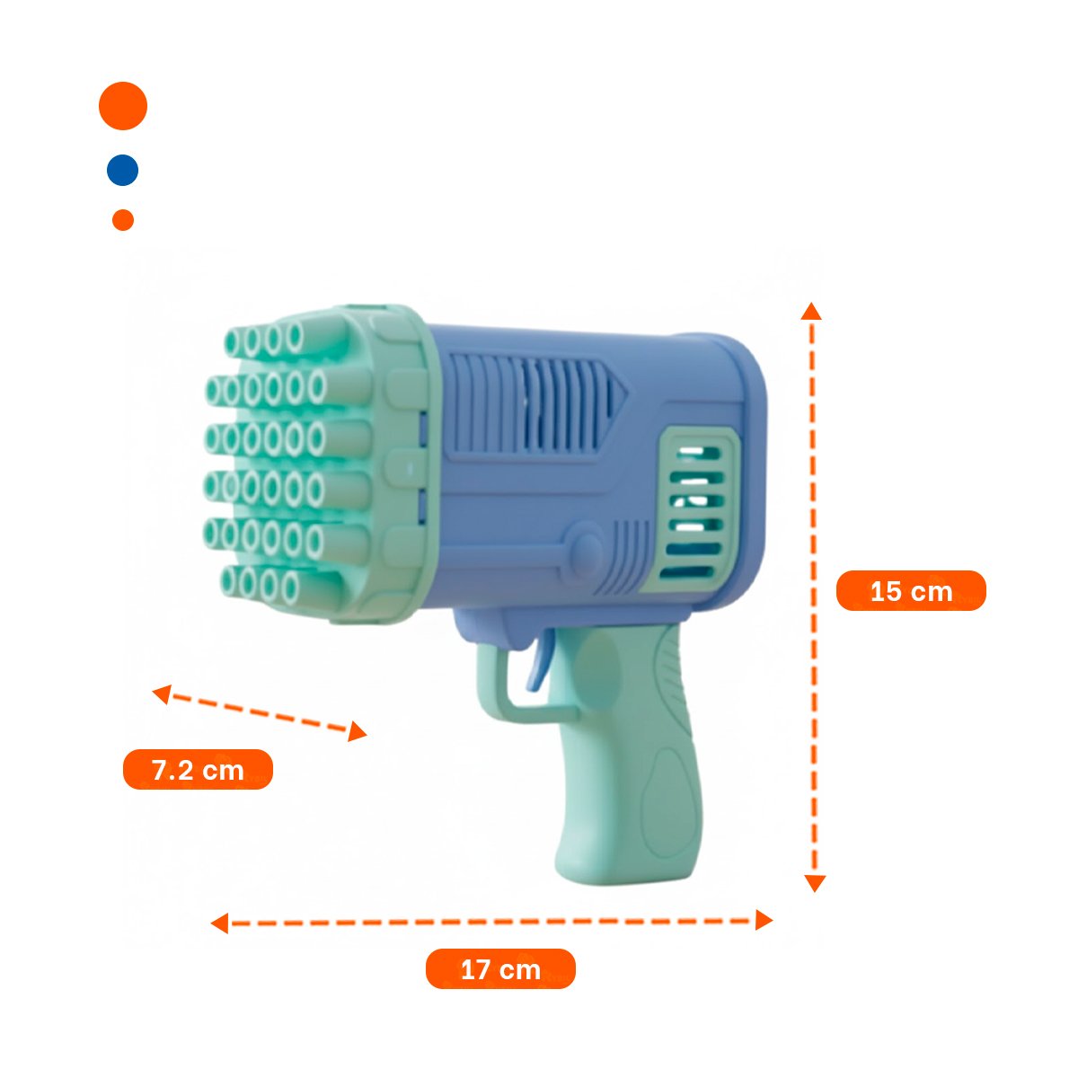 PACK4 PROYECTOR DE BURBUJAS TIPO COHETE CELESTE PARA DIVERSION FAMILIAR Y+PAPEL REGALO - 4